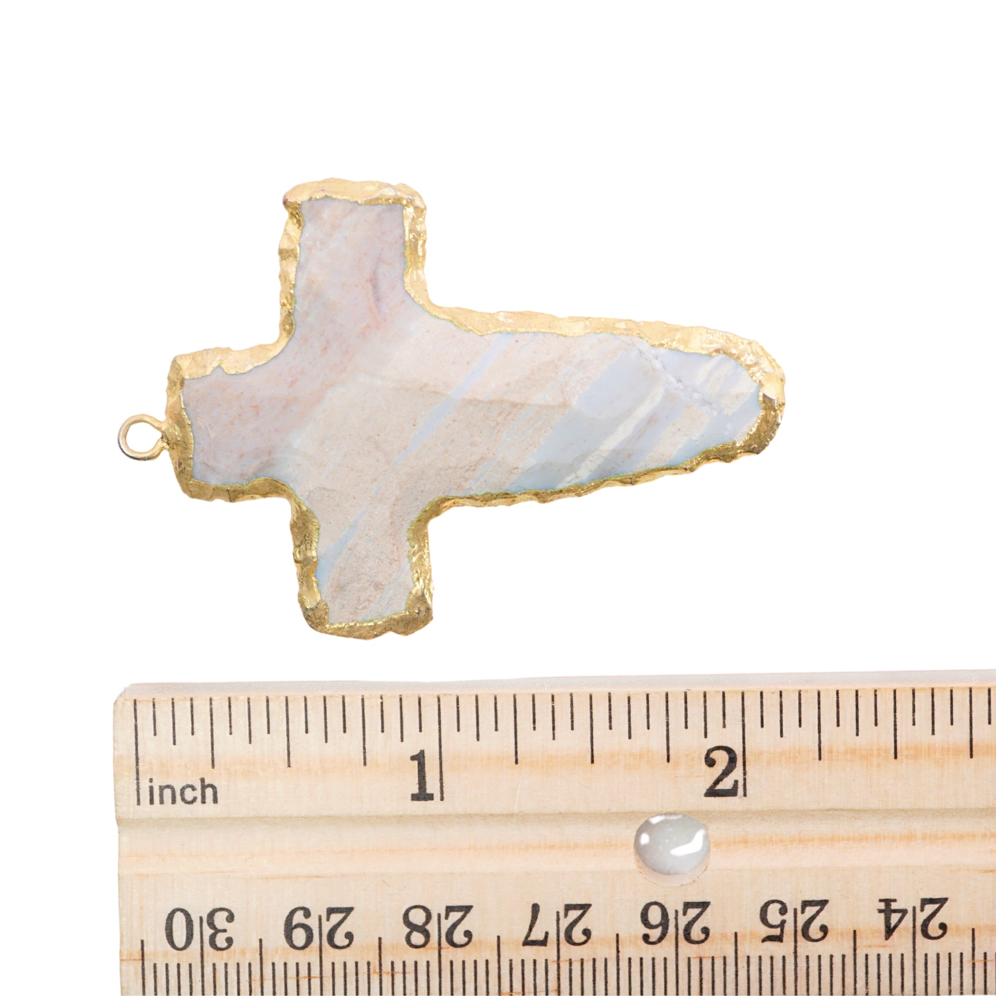 Agate Cross Shape Gemstone Gold Electroplate Charm Pendant For Jewelry Making Supply