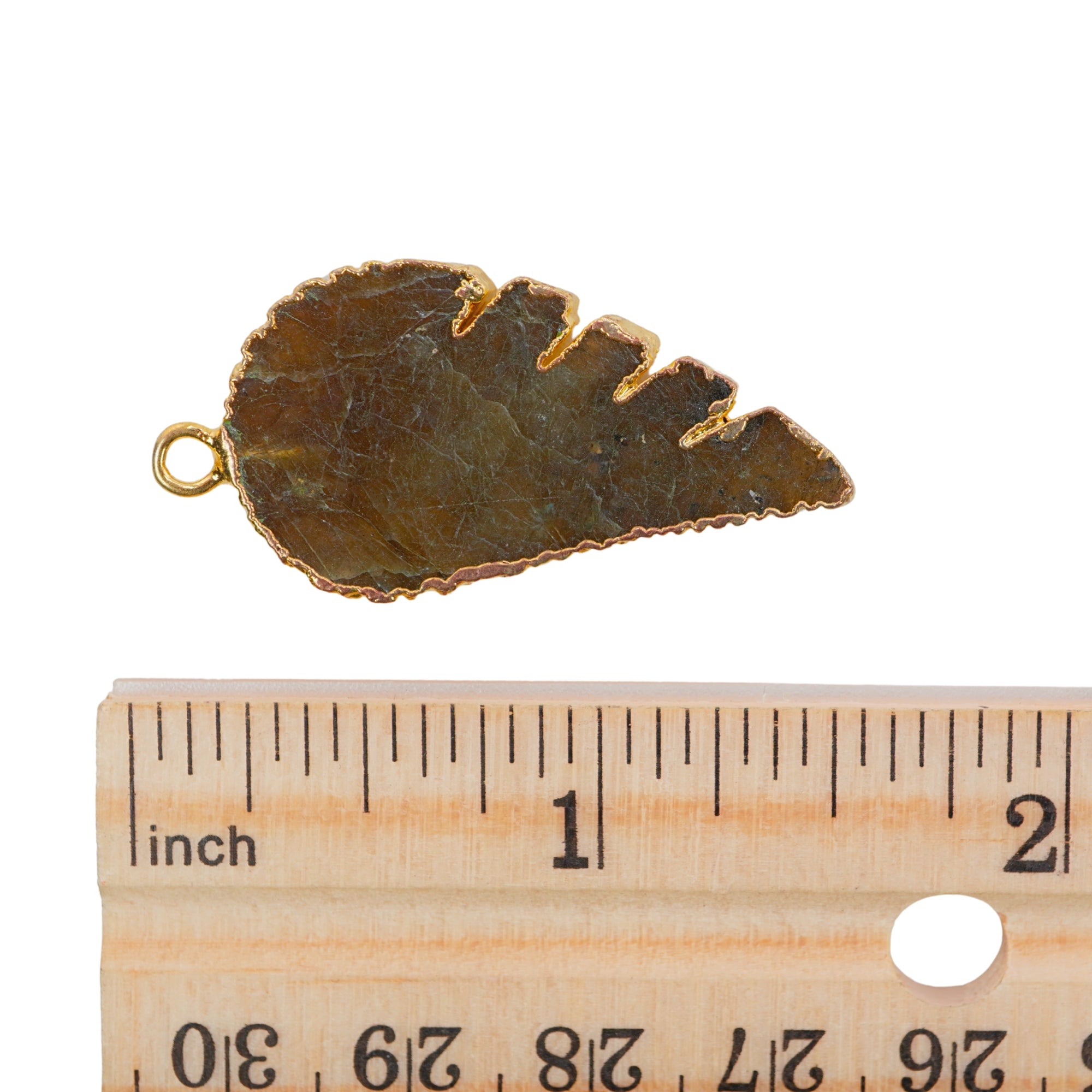 Labradorite Angel Wing Shape Gemstone Gold Electroplated Charm Pendant For Jewelry Making