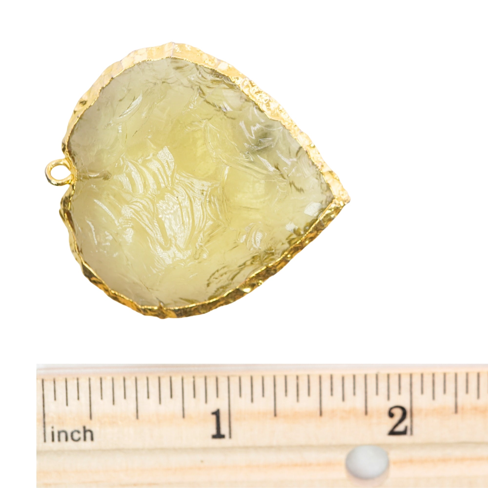 Lemon Hydro Quartz Heart Shape Gemstone Gold Electroplated Charm Pendant