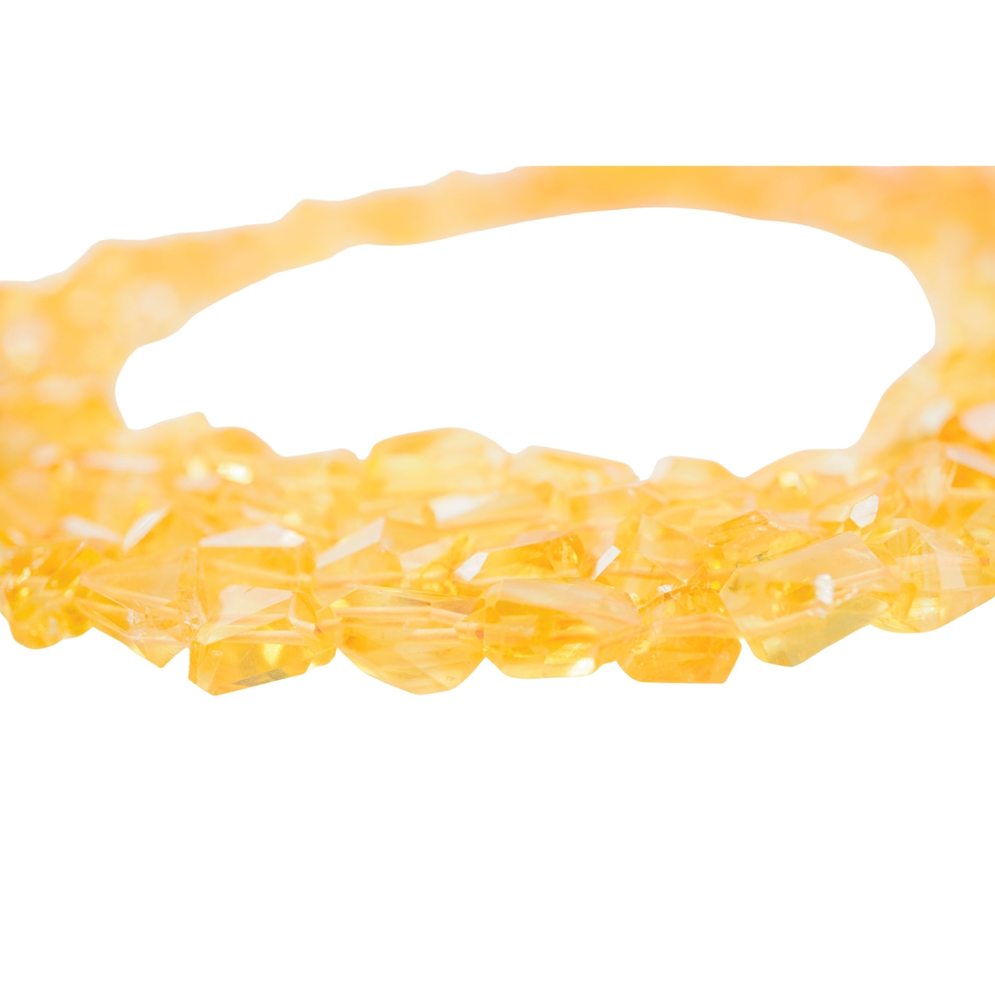 Citrine Step Cut Nugget Shape Loose Gemstone Strand Beads