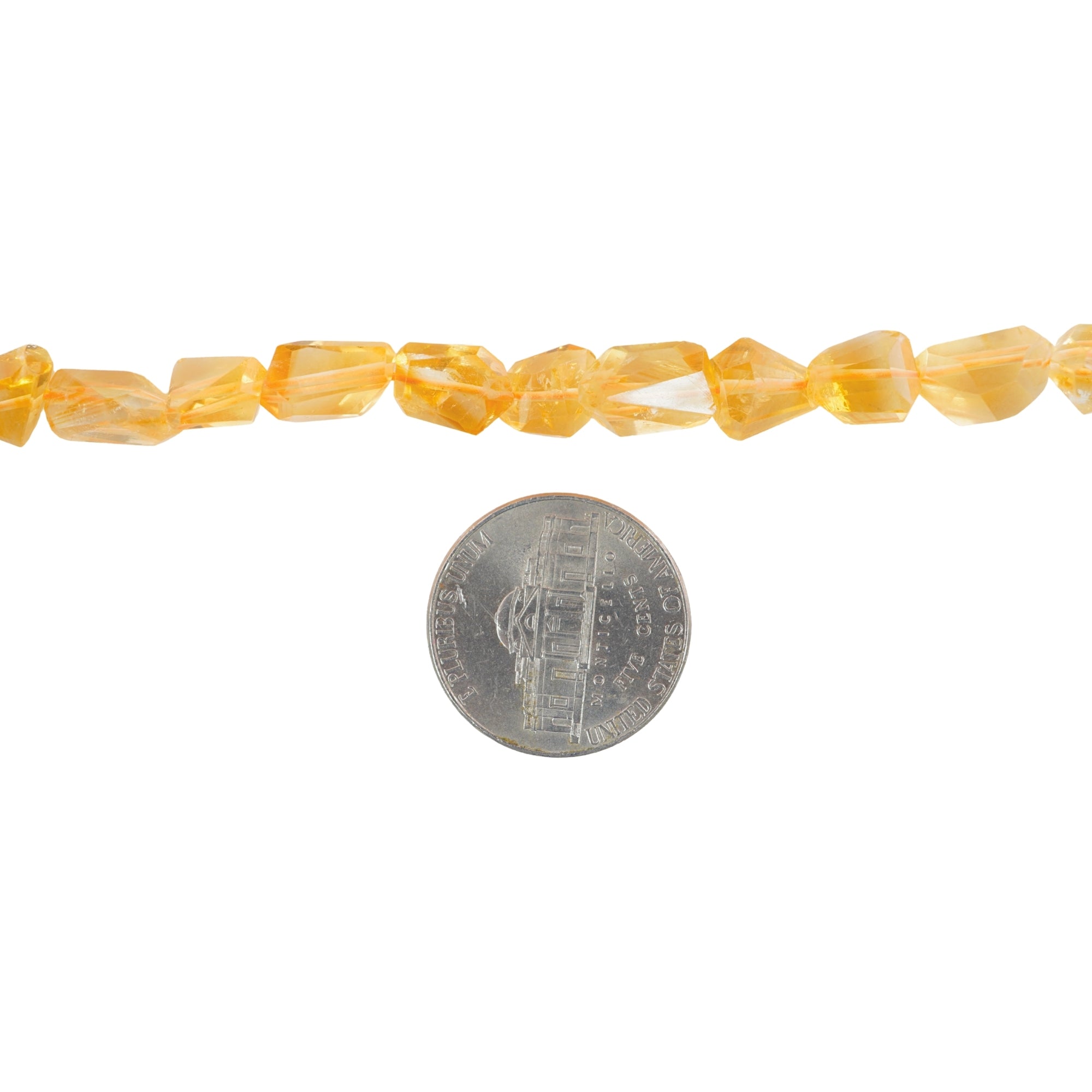Citrine Step Cut Nugget Shape Loose Gemstone Strand Beads