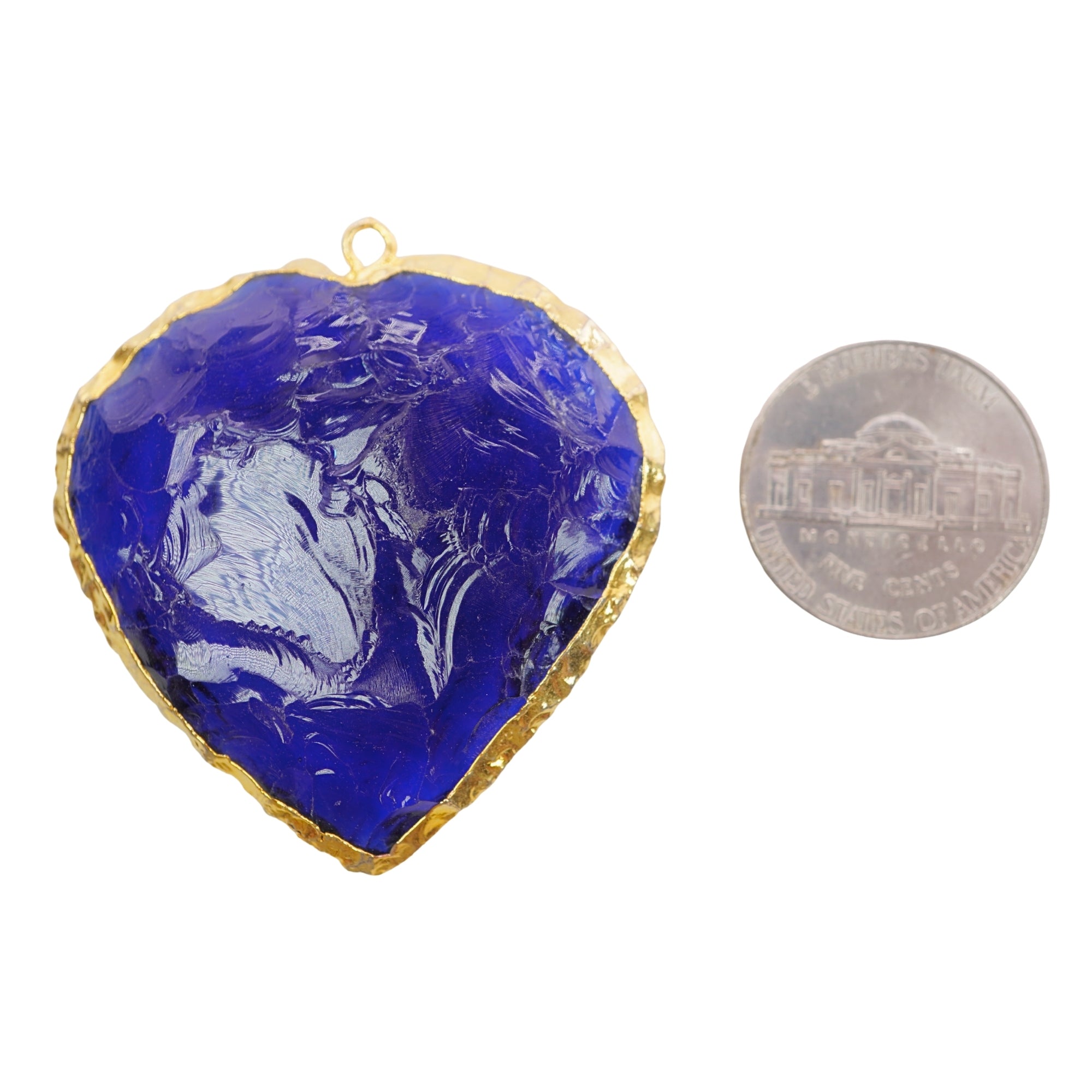 Blue Hydro Quartz Heart Shape Gemstone Gold Electroplated Charm Pendant