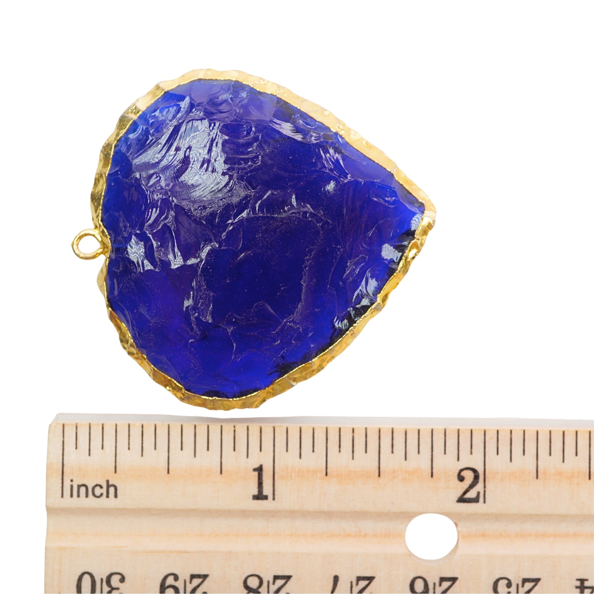 Blue Hydro Quartz Heart Shape Gemstone Gold Electroplated Charm Pendant