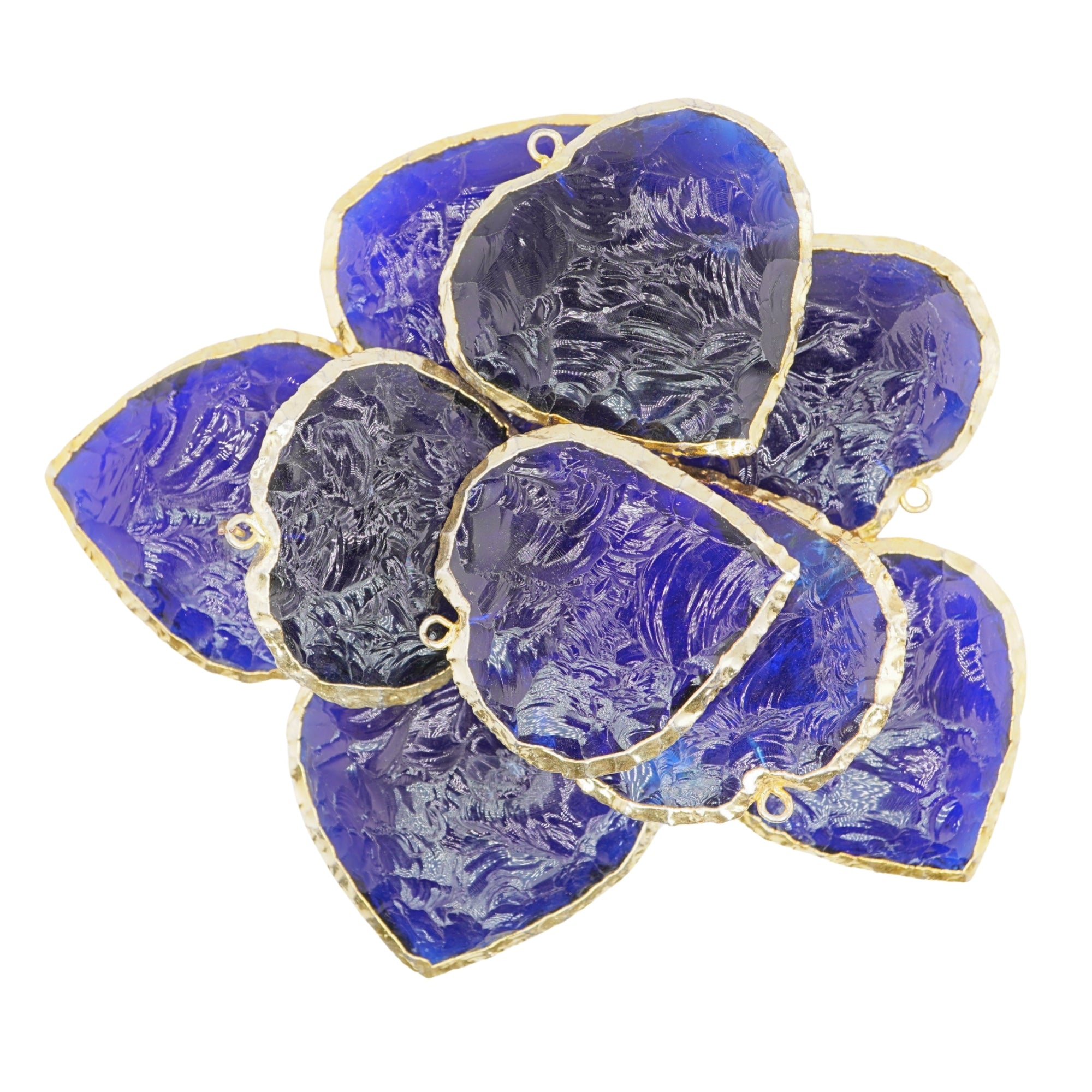 Blue Hydro Quartz Heart Shape Gemstone Gold Electroplated Charm Pendant