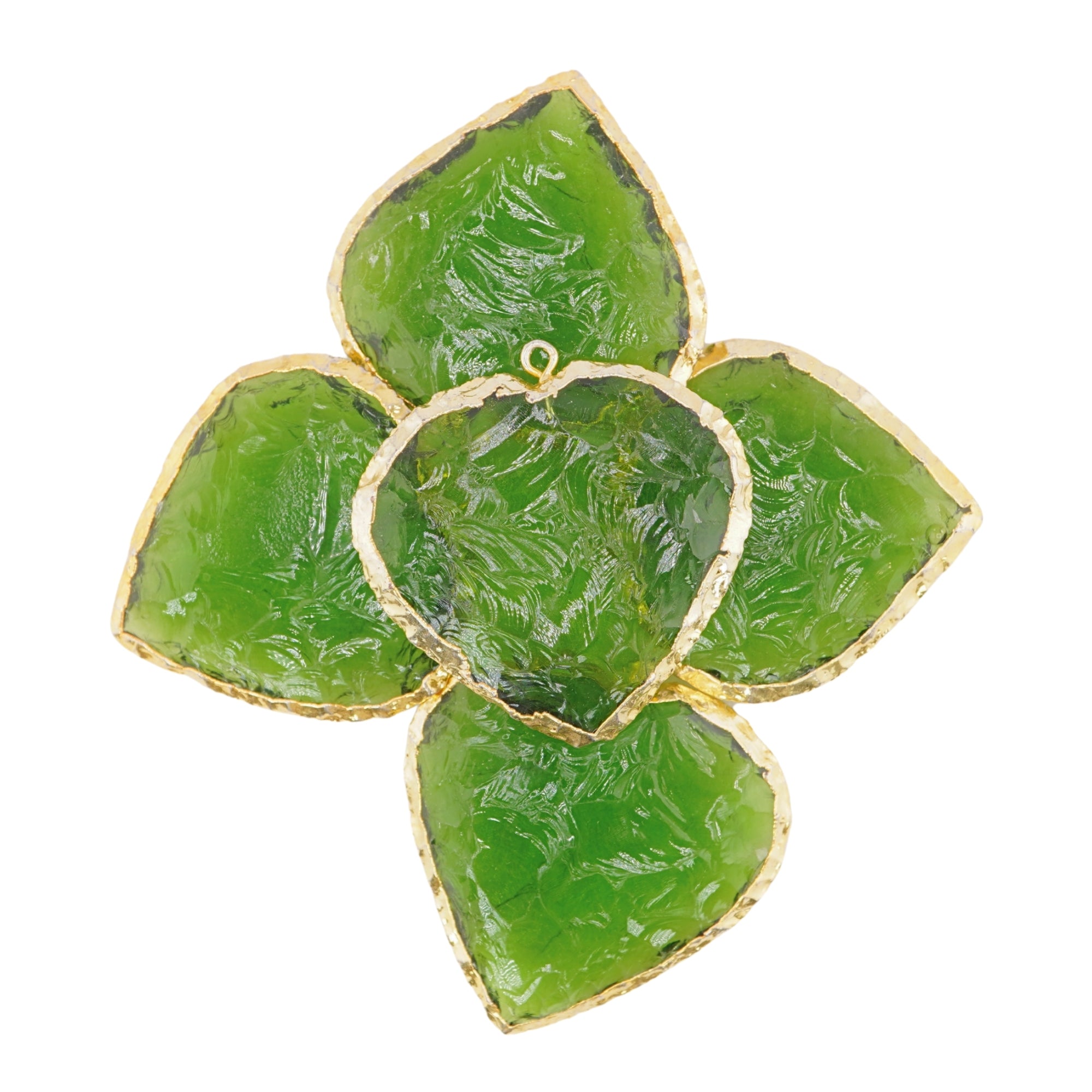 Peridot Hydro Quartz Heart Shape Gemstone Gold Electroplated Charm Pendant