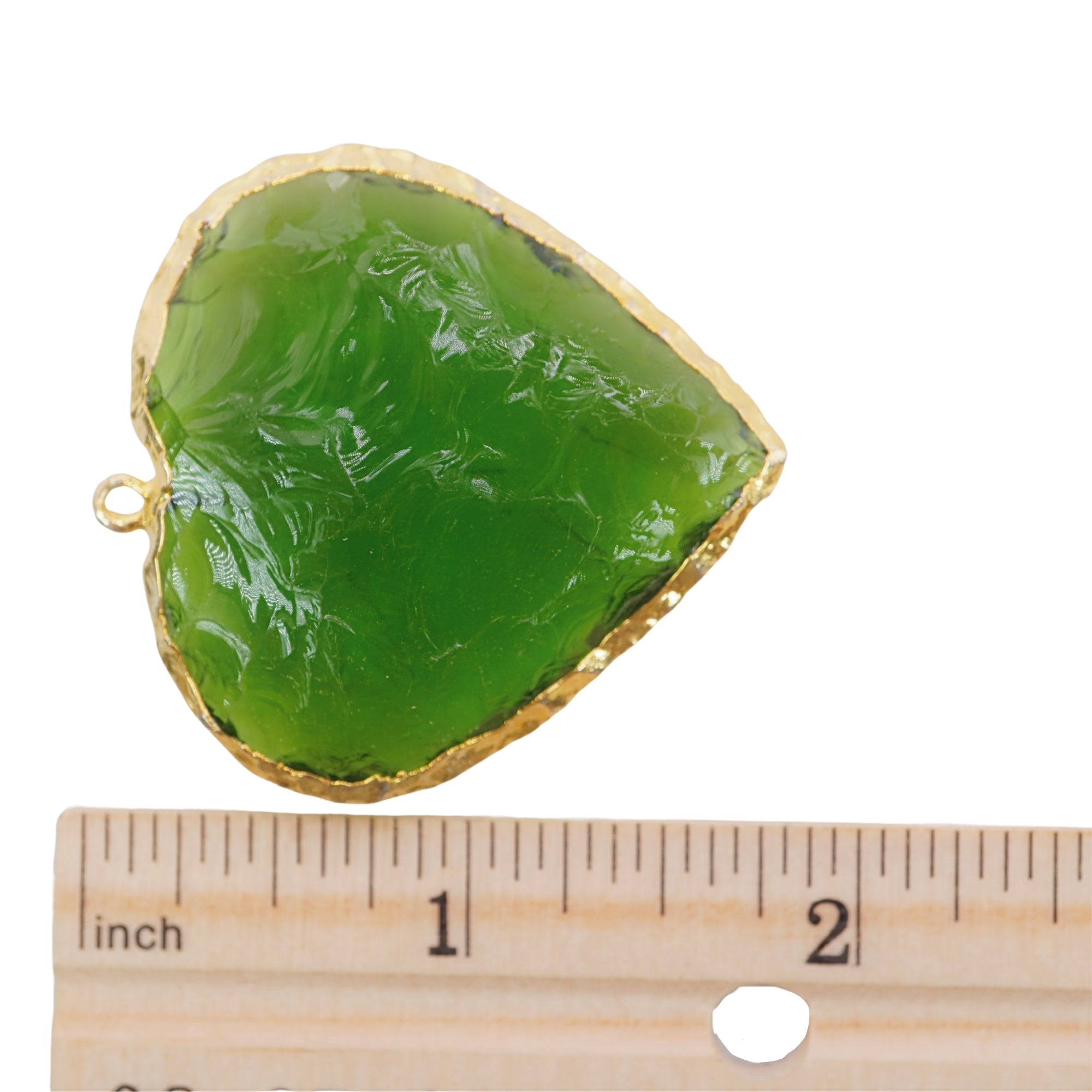 Peridot Hydro Quartz Heart Shape Gemstone Gold Electroplated Charm Pendant
