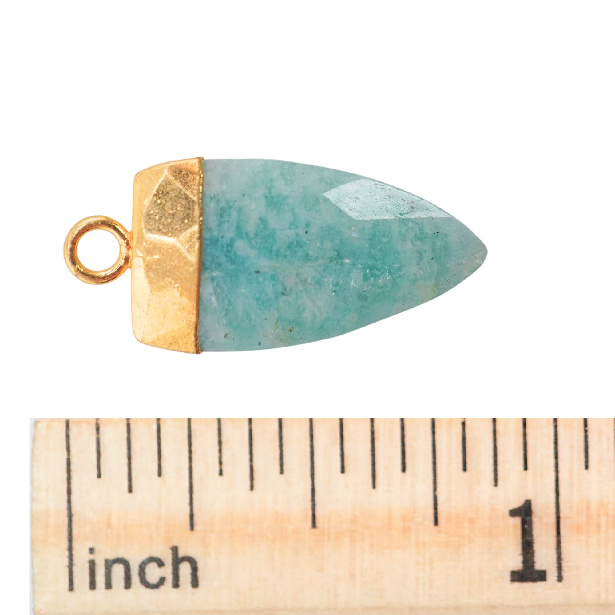 Electroplated Amazonite Pendant Arrow Shape