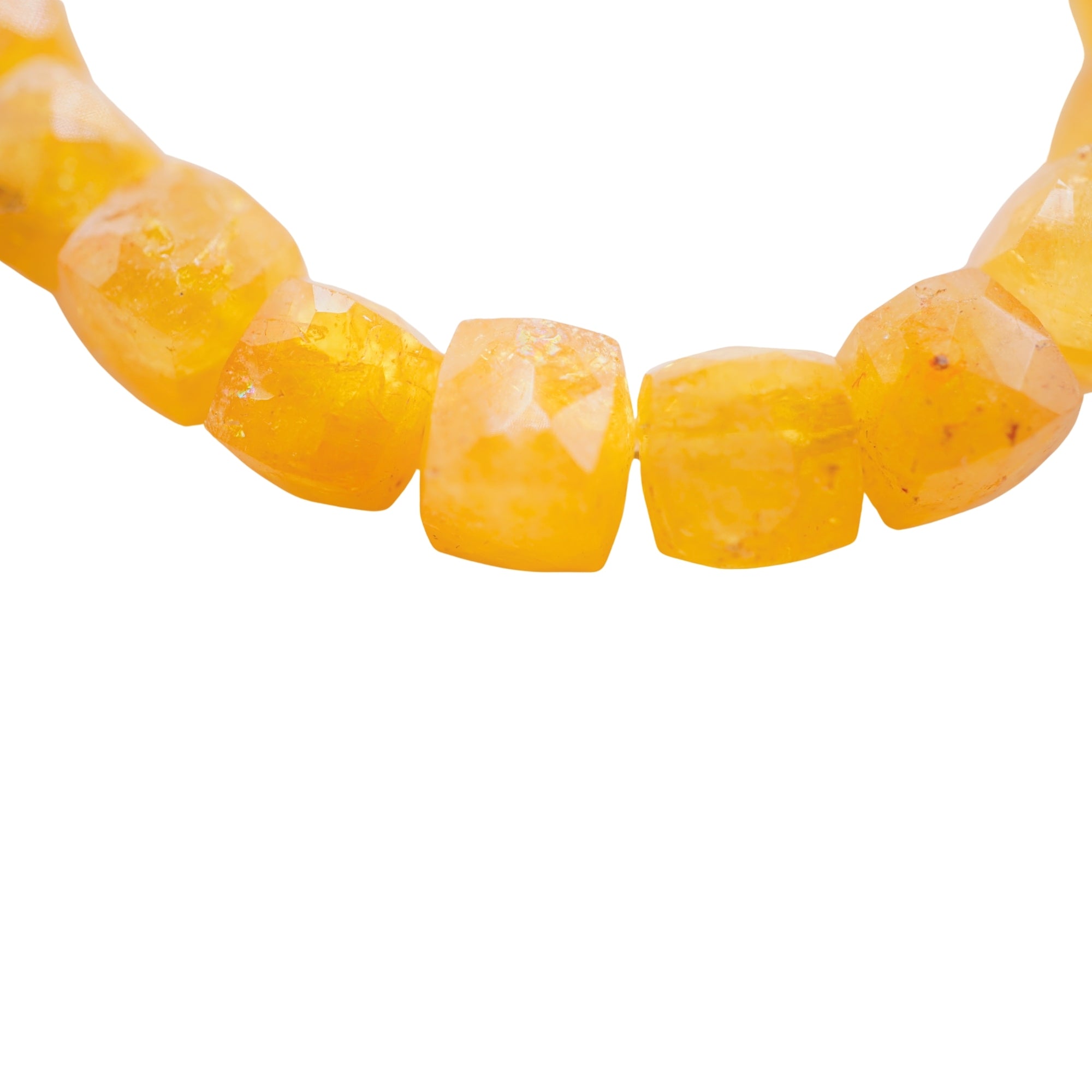 Yellow Aquamarine Faceted Cube Shape Beads Strand