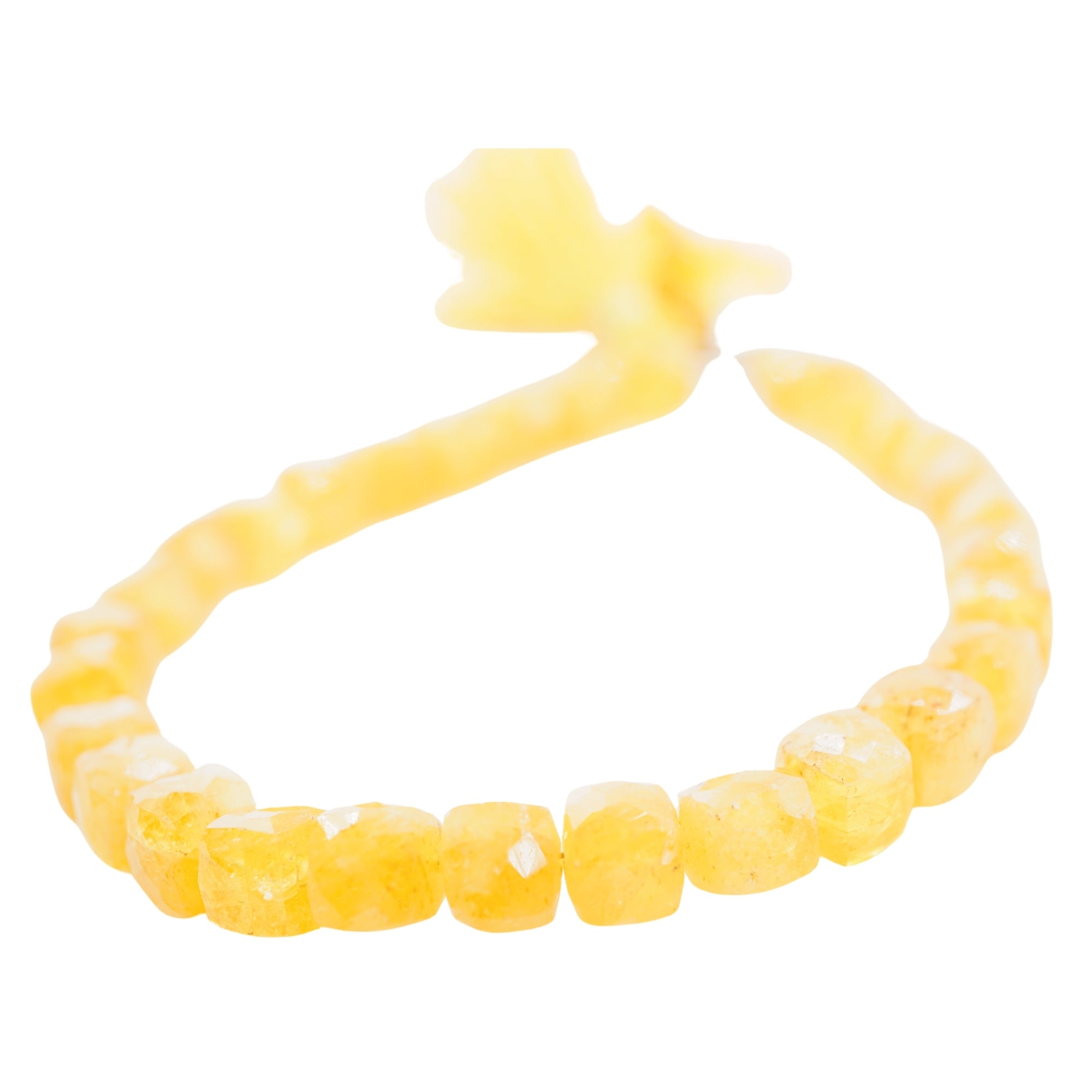 Yellow Aquamarine Faceted Cube Shape Beads Strand