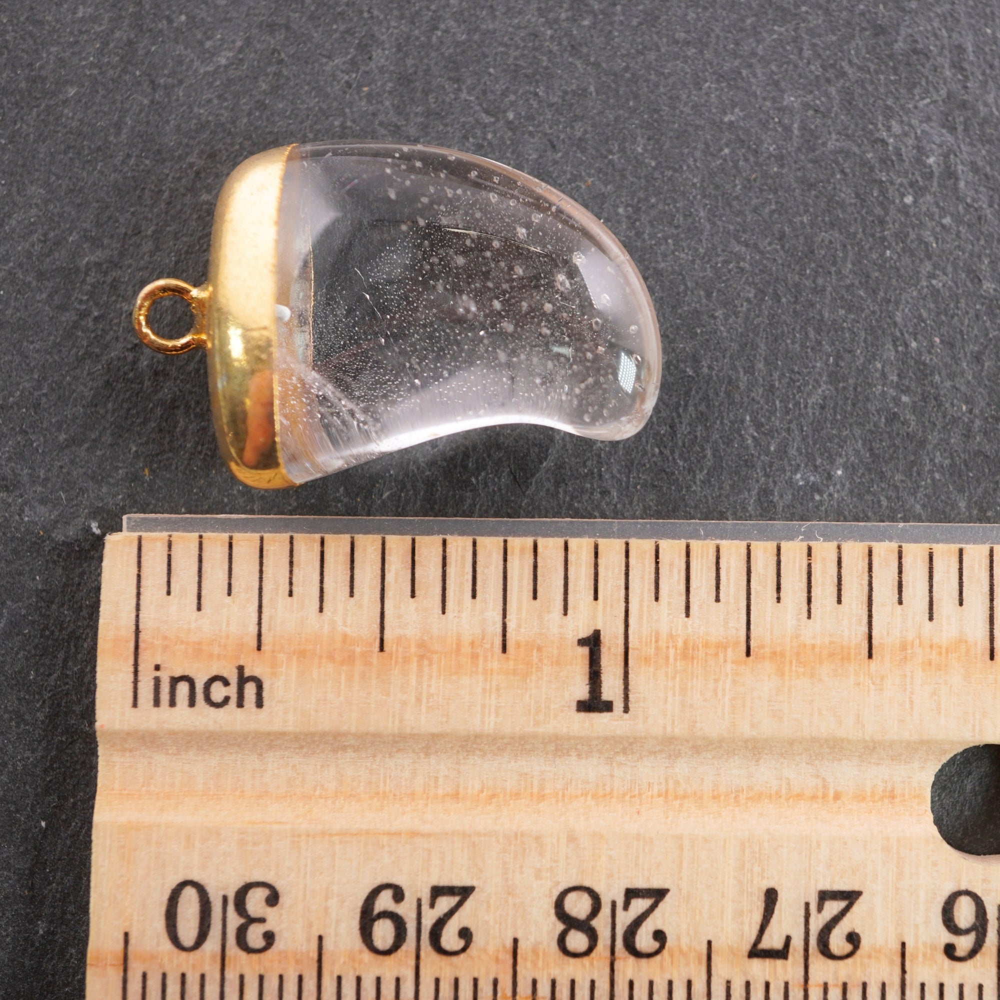Crystal Quartz Nail Shape Gold Electroplated Pendant Charm Ranges
