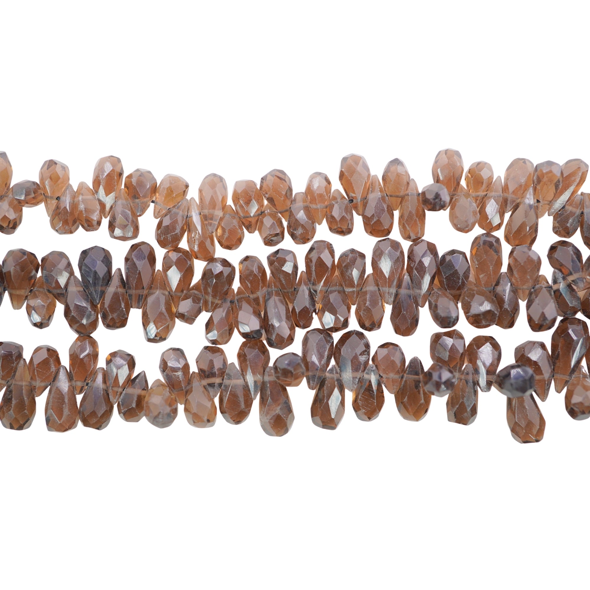 Smokey Quartz Faceted Teardrop Shape Gemstone 15 Inches Strand Beads