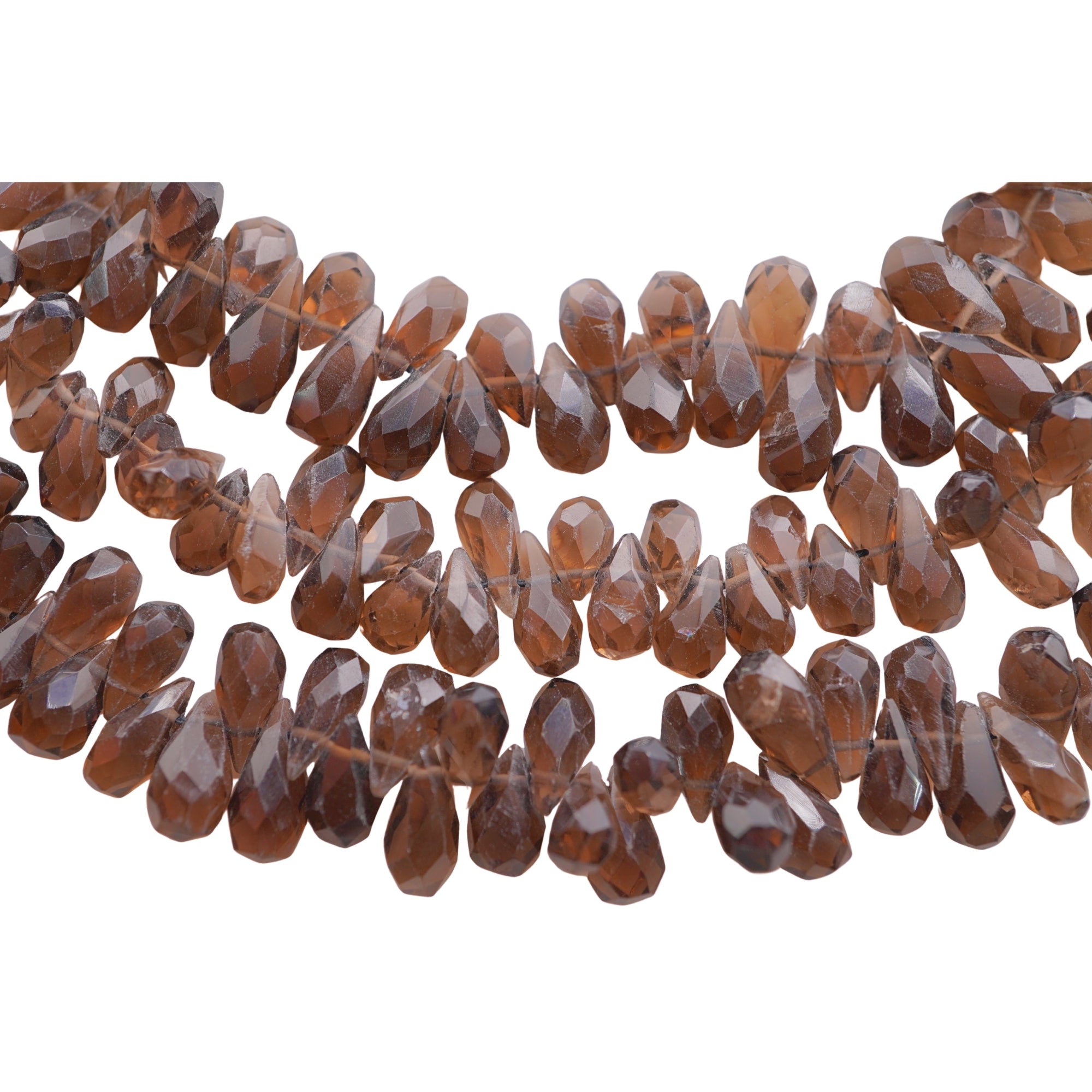 Smokey Quartz Faceted Teardrop Shape Gemstone 15 Inches Strand Beads