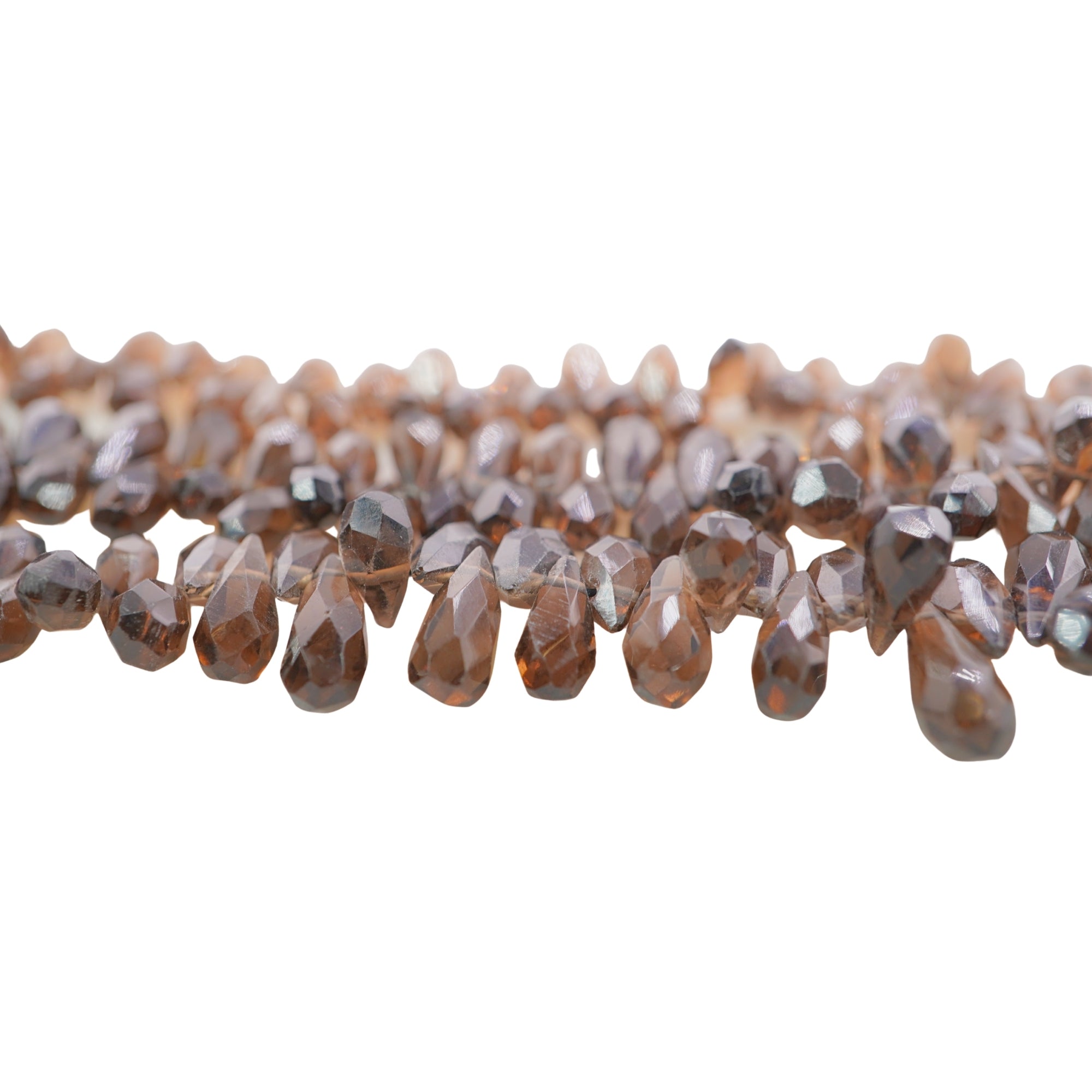 Smokey Quartz Faceted Teardrop Shape Gemstone 15 Inches Strand Beads