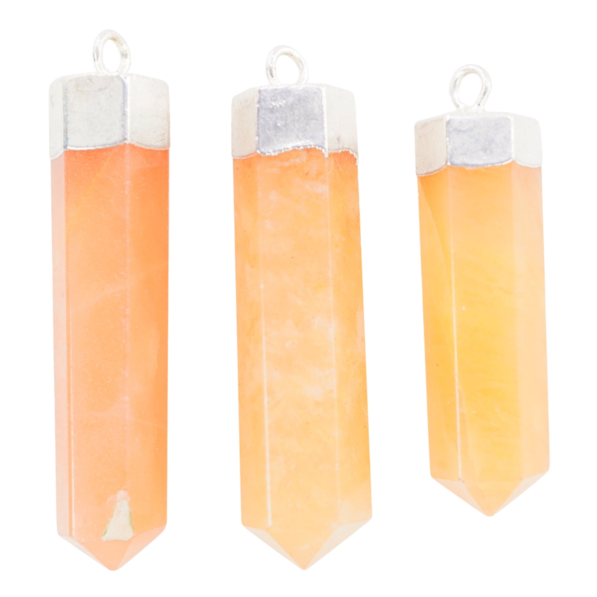 Red Aventurine Point Pencil Cap Shape Gemstone Silver Electroplated Pendant Charm For Jewelry Making