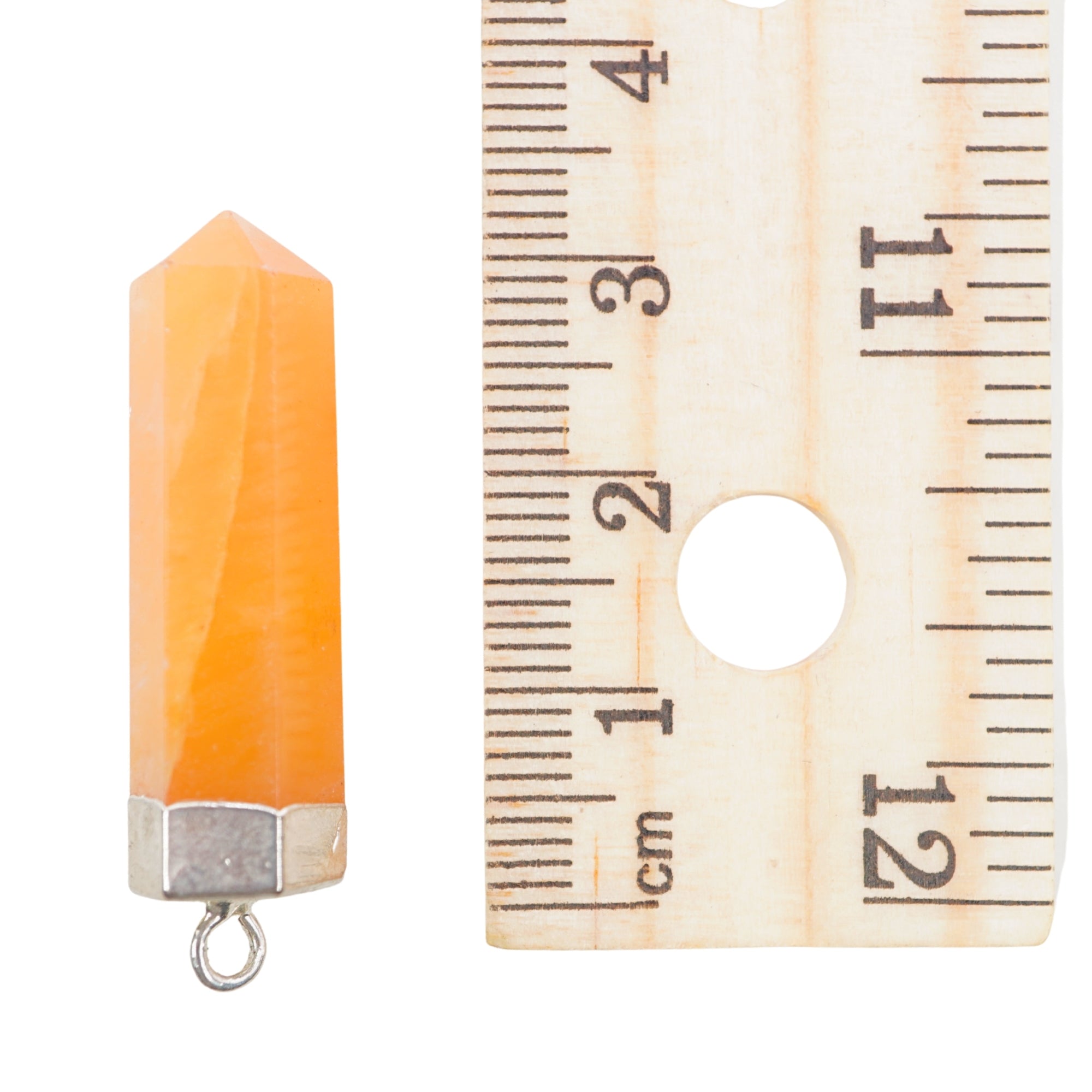 Red Aventurine Point Pencil Cap Shape Gemstone Silver Electroplated Pendant Charm For Jewelry Making