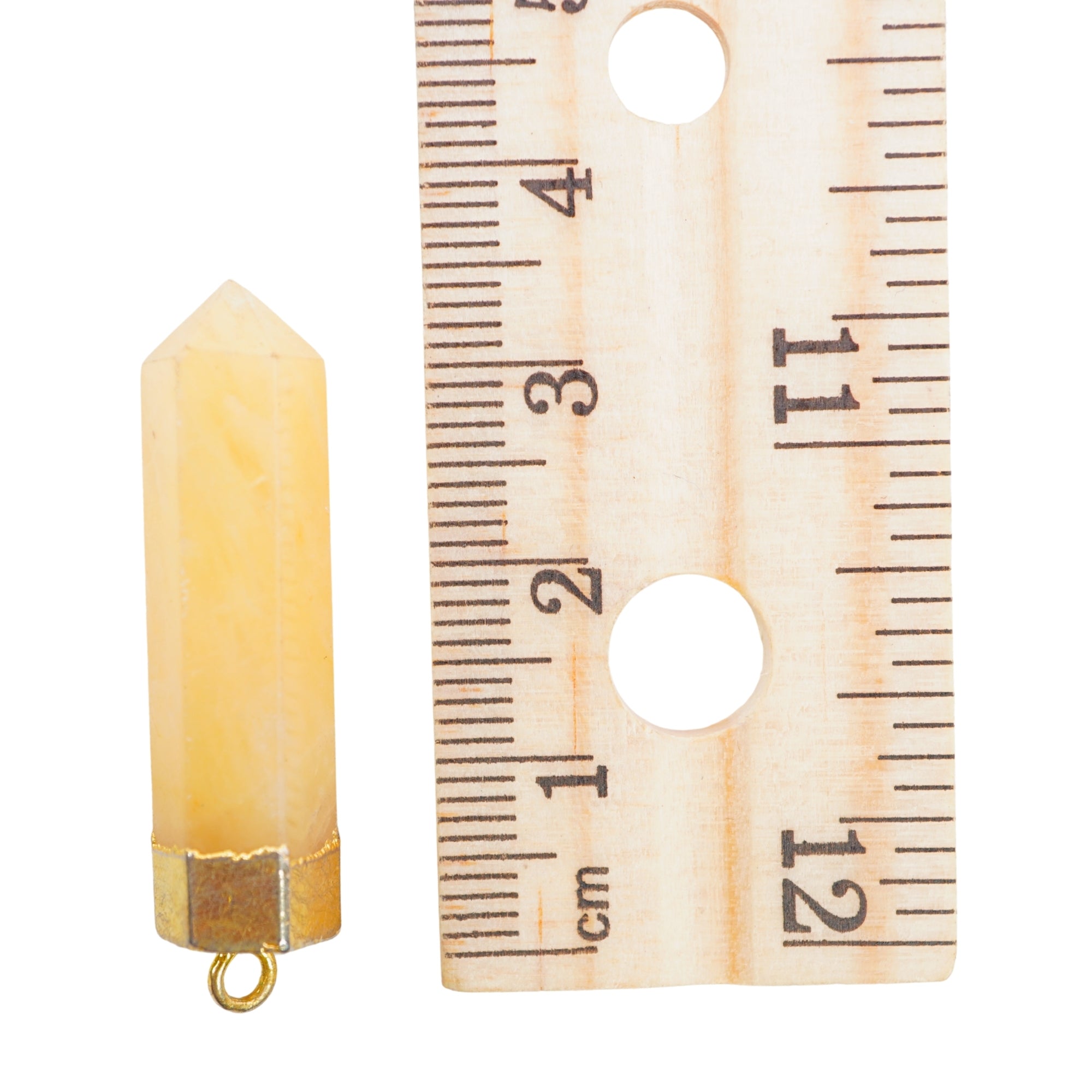 Yellow Aventurine Point Pencil Cap Shape Gemstone Gold Electroplated Pendant Charm For Jewelry Making