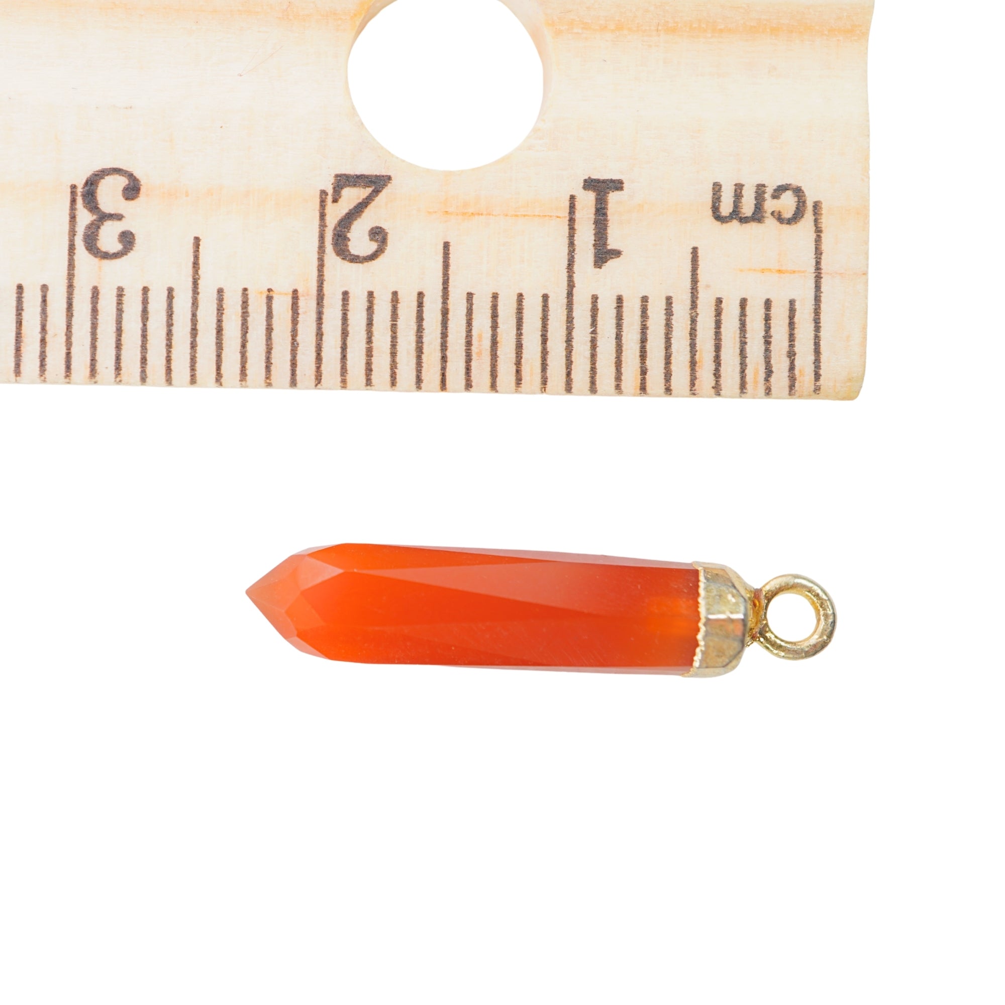 Red Onyx Faceted Bullet Shape Gemstone Gold Electroplated Charm Pendant