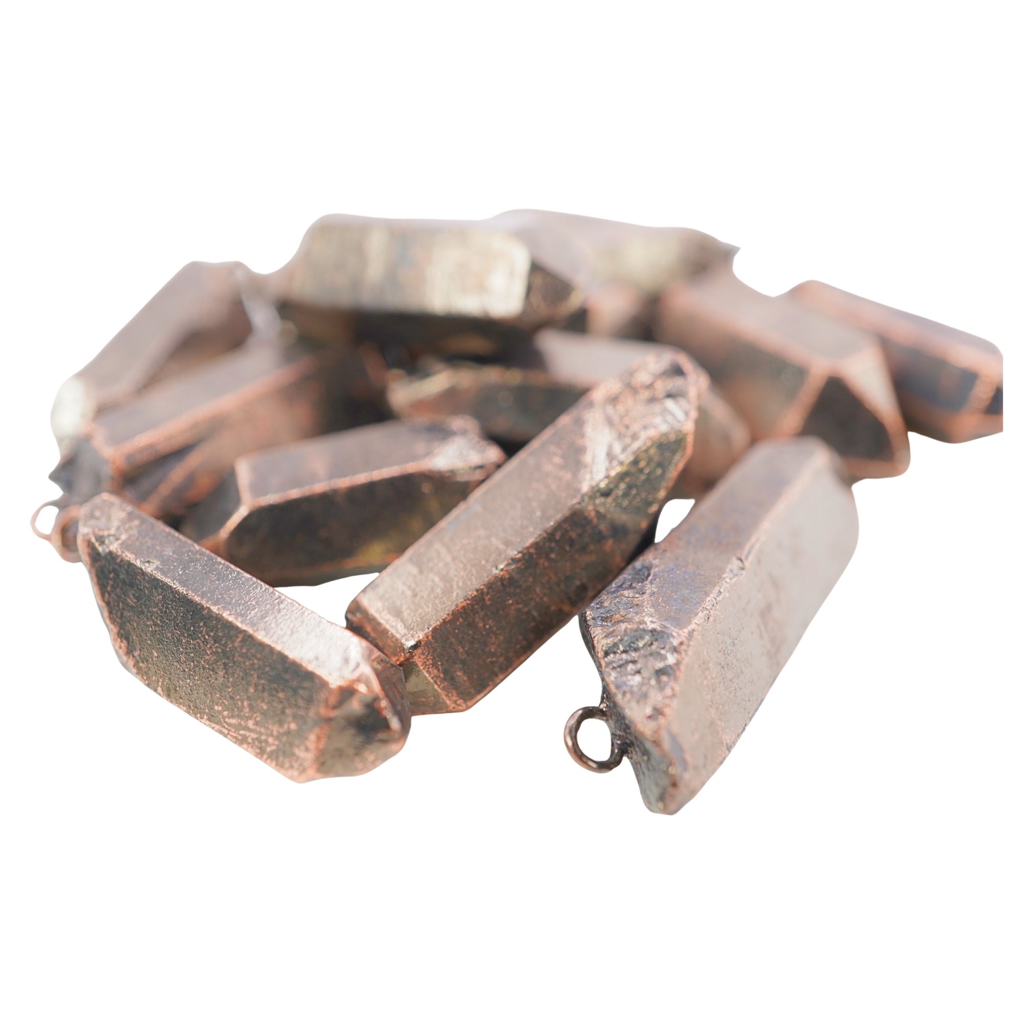 Crystal Quartz Pencil Shape Full Black Rhodium Electroplated Charm Pendant For Jewelry Making