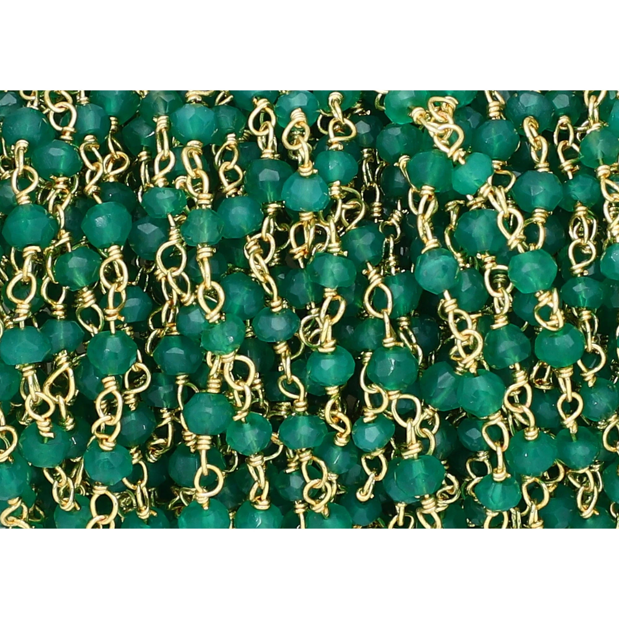 3MM green onyx beads wire wrapped