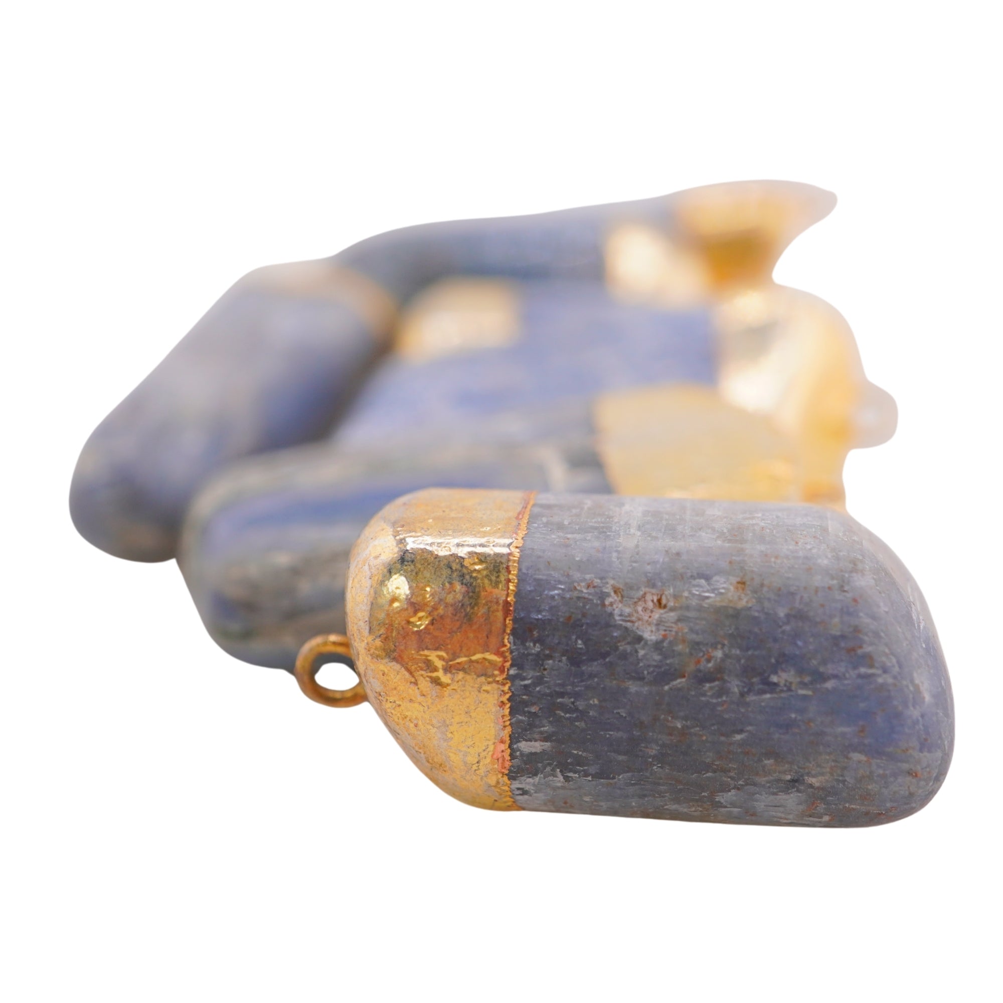 Kyanite Gemstone Gold Electroplated Pendant Charm