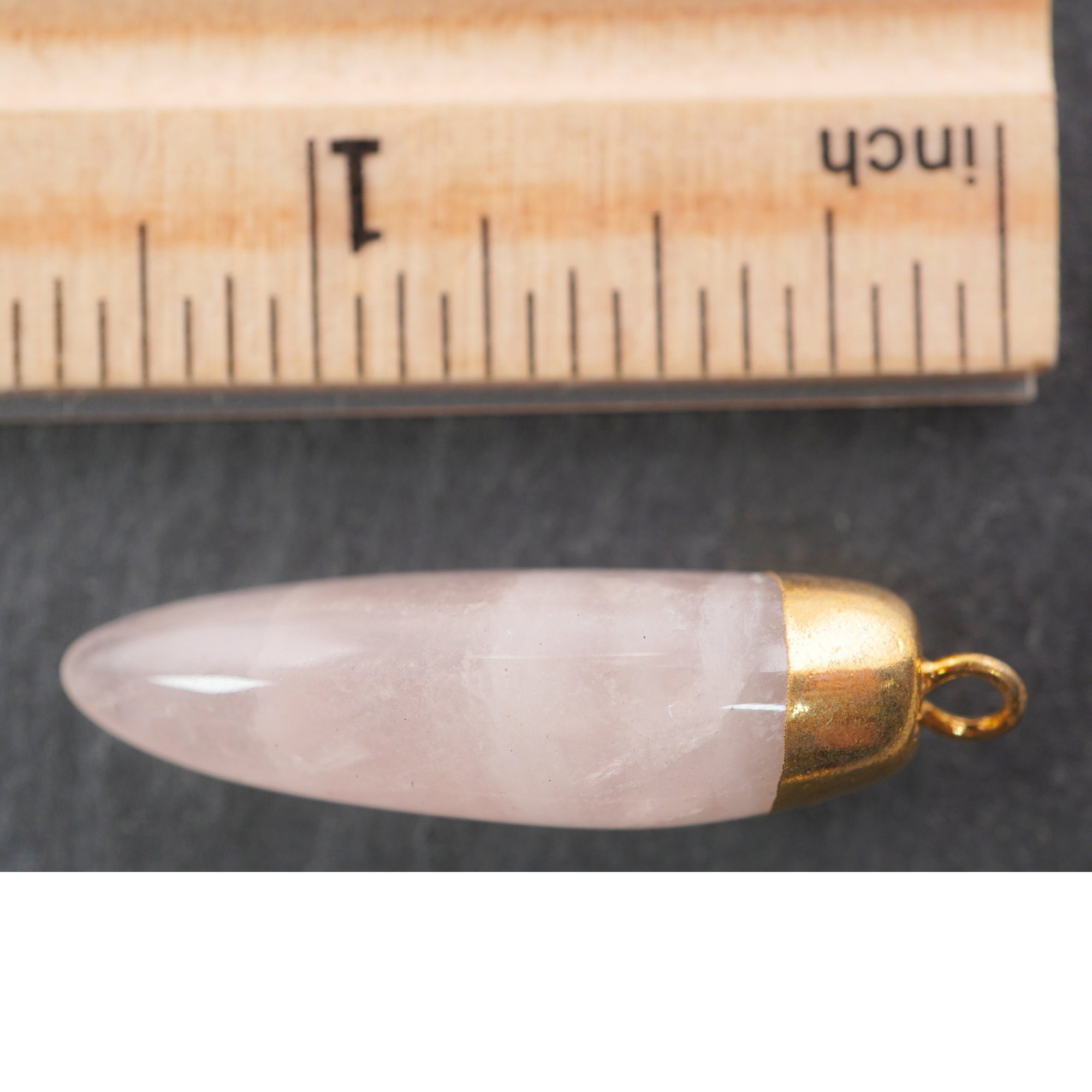 Rose Quartz Small Horn Gemstone Gold Electroplated Charm Pendant For Jewelry Making Supplies