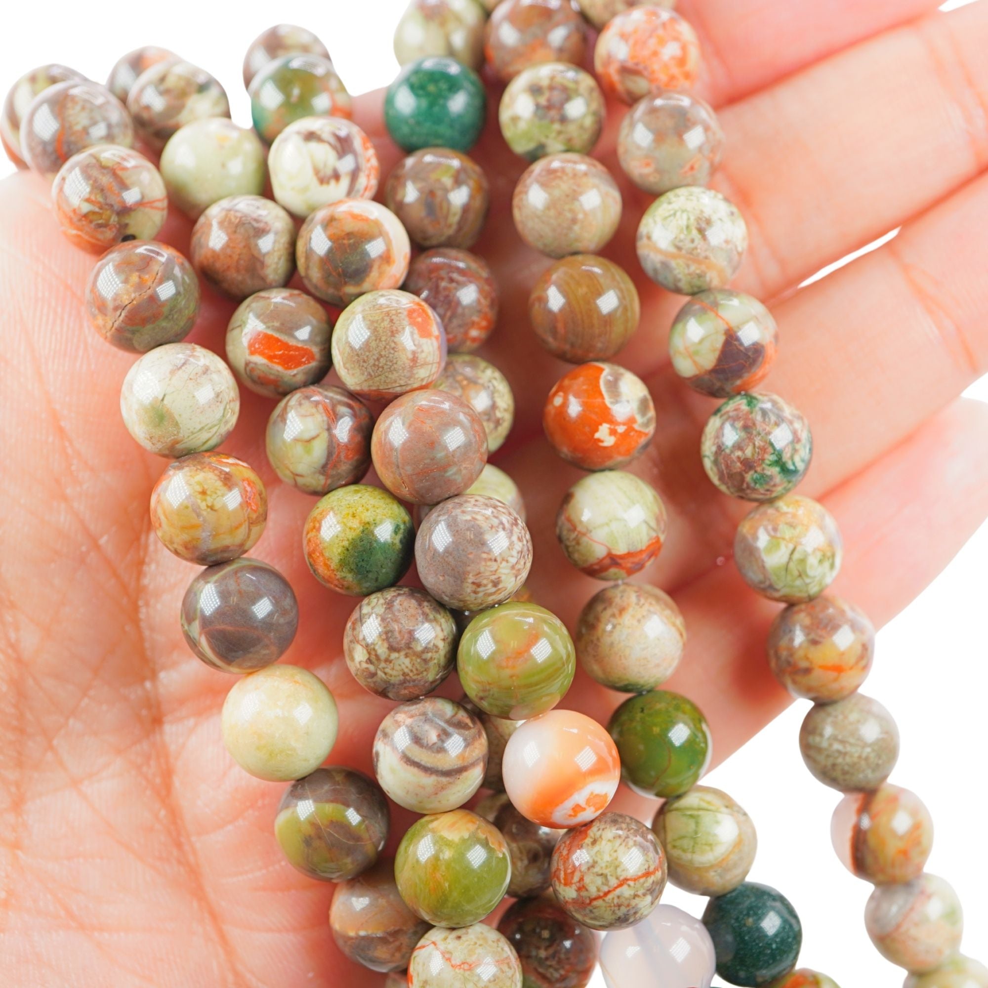 8 MM Opalite Jasper Smooth Round Shape Beads Strand