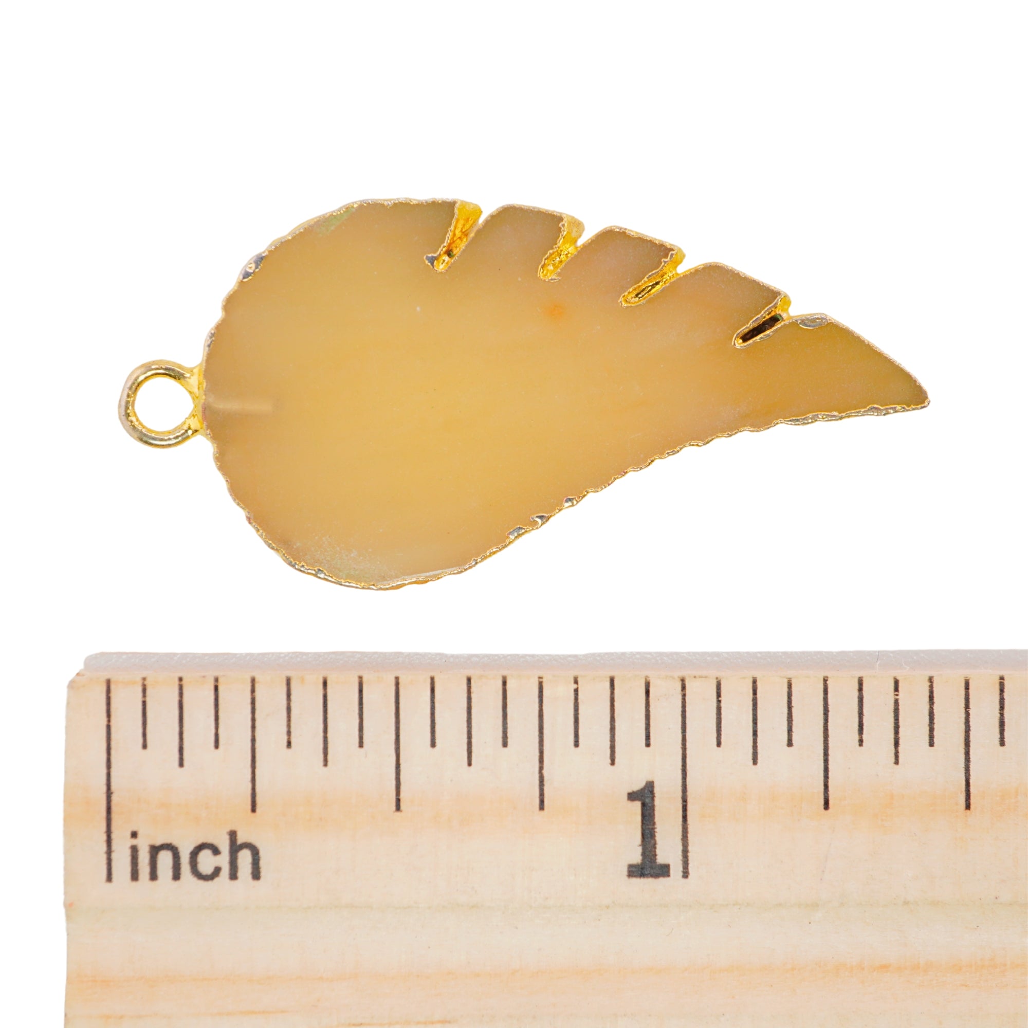 Yellow Aventurine Angel Wing Shape Gemstone Gold Electroplated Charm Pendant For Jewelry Making