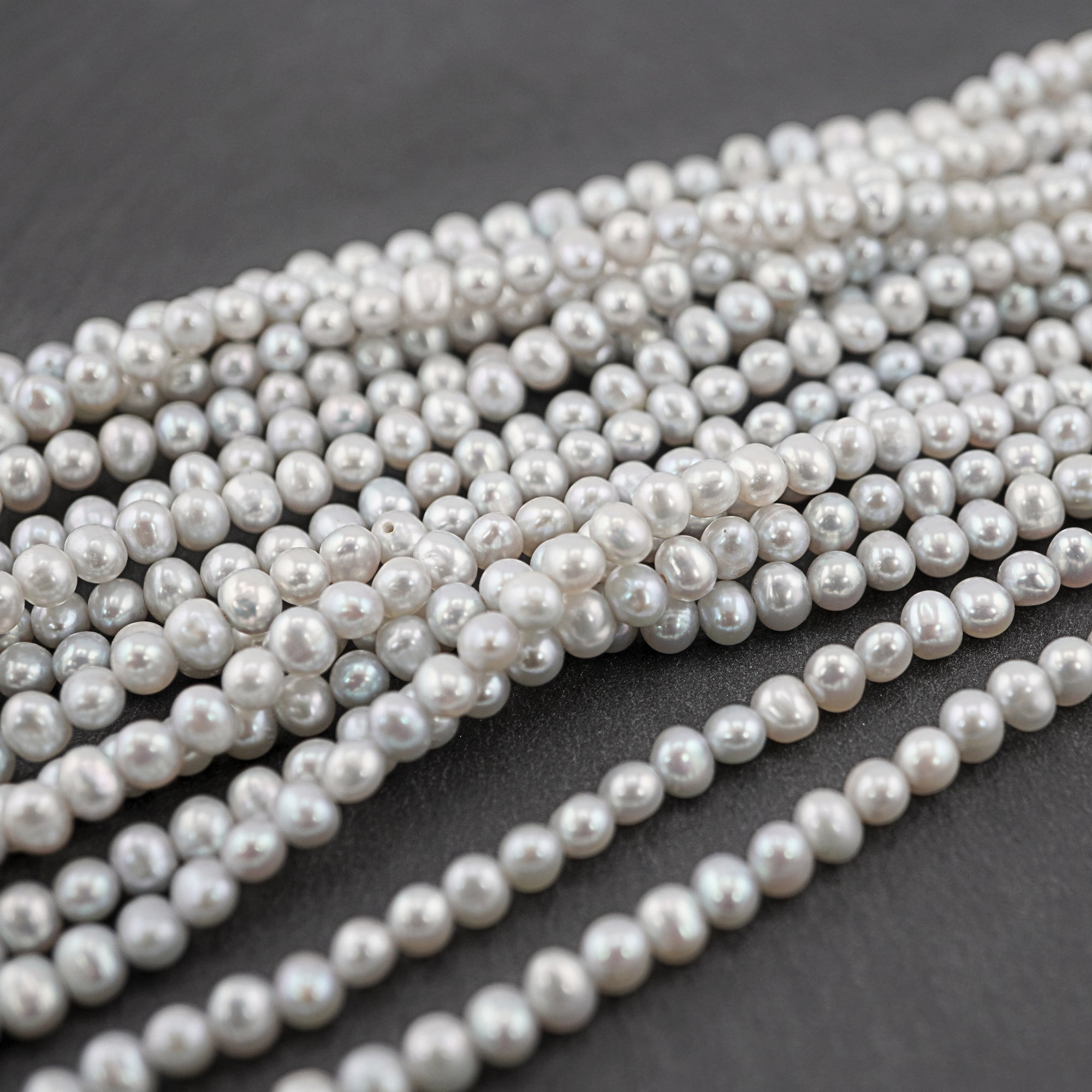 4 MM round freshwater pearl beads
