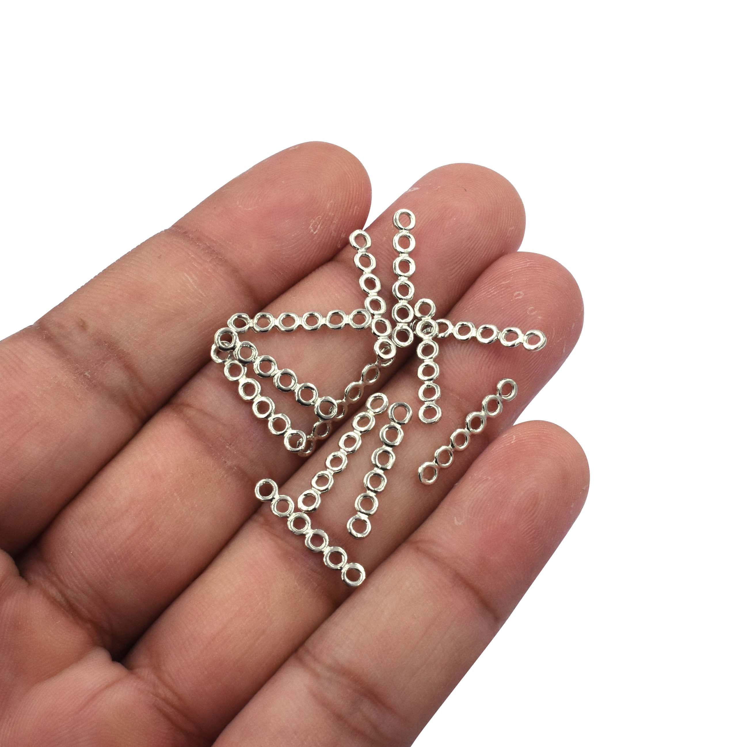 4 pcs silver spacer charms