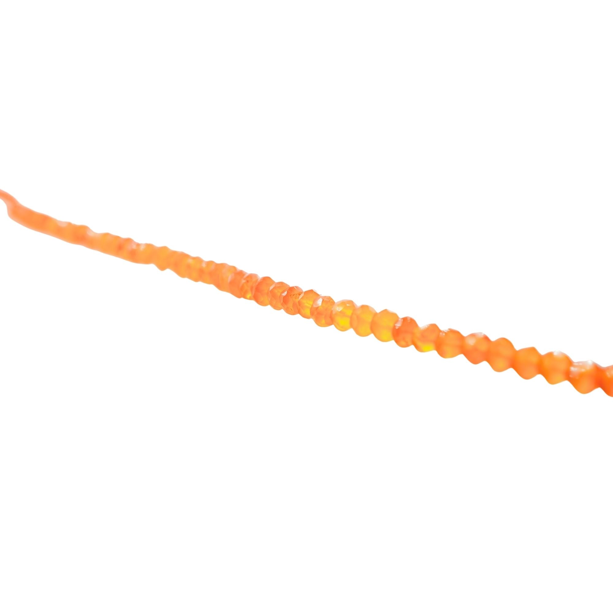 Carnelian Beads Small Faceted Rondelles 3.5 MM - 4 MM Rondelle Beads - 14" Bead Strand - For Necklace, Jewelry Supplies