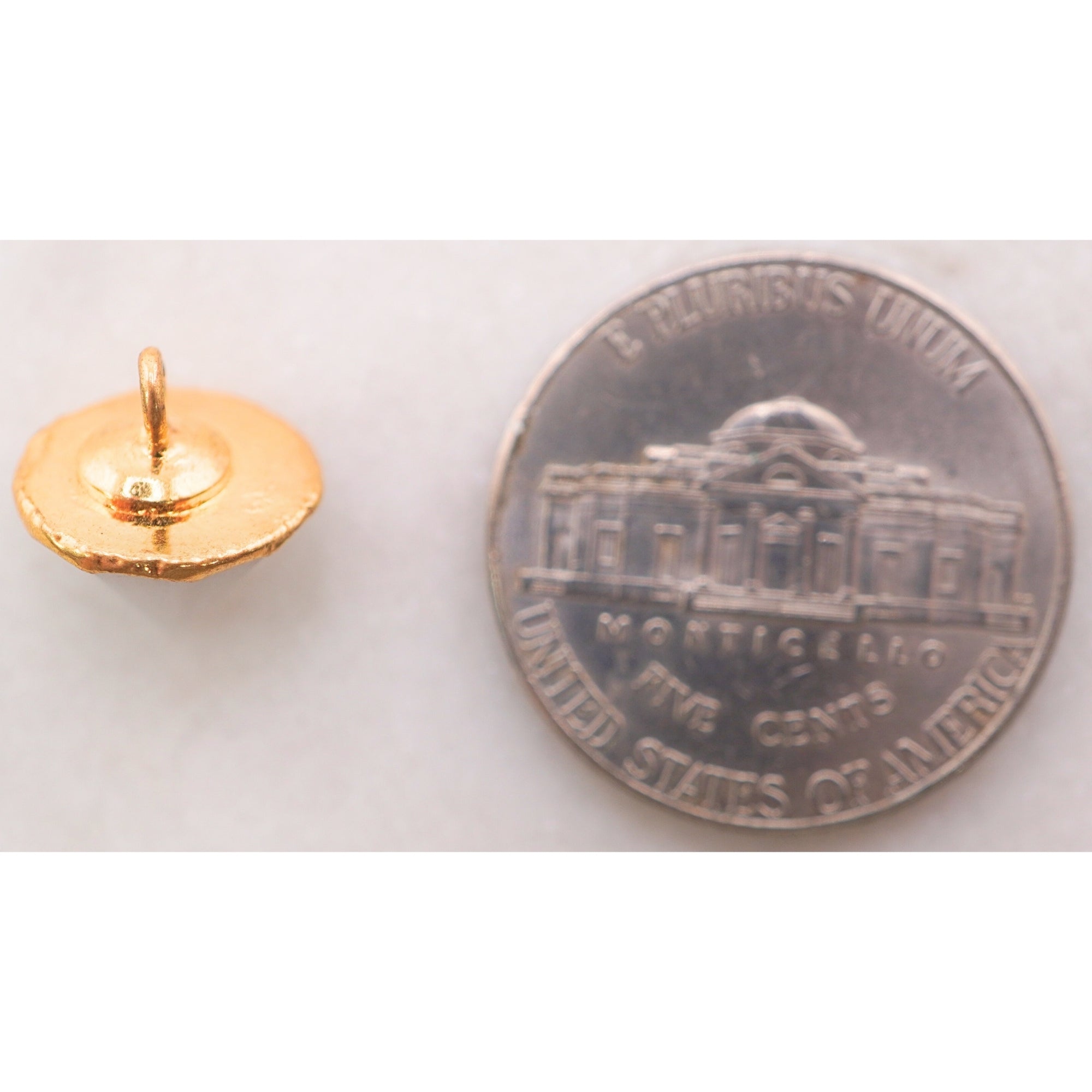 White Agate Cone Shape Gold Electroplated Pendant