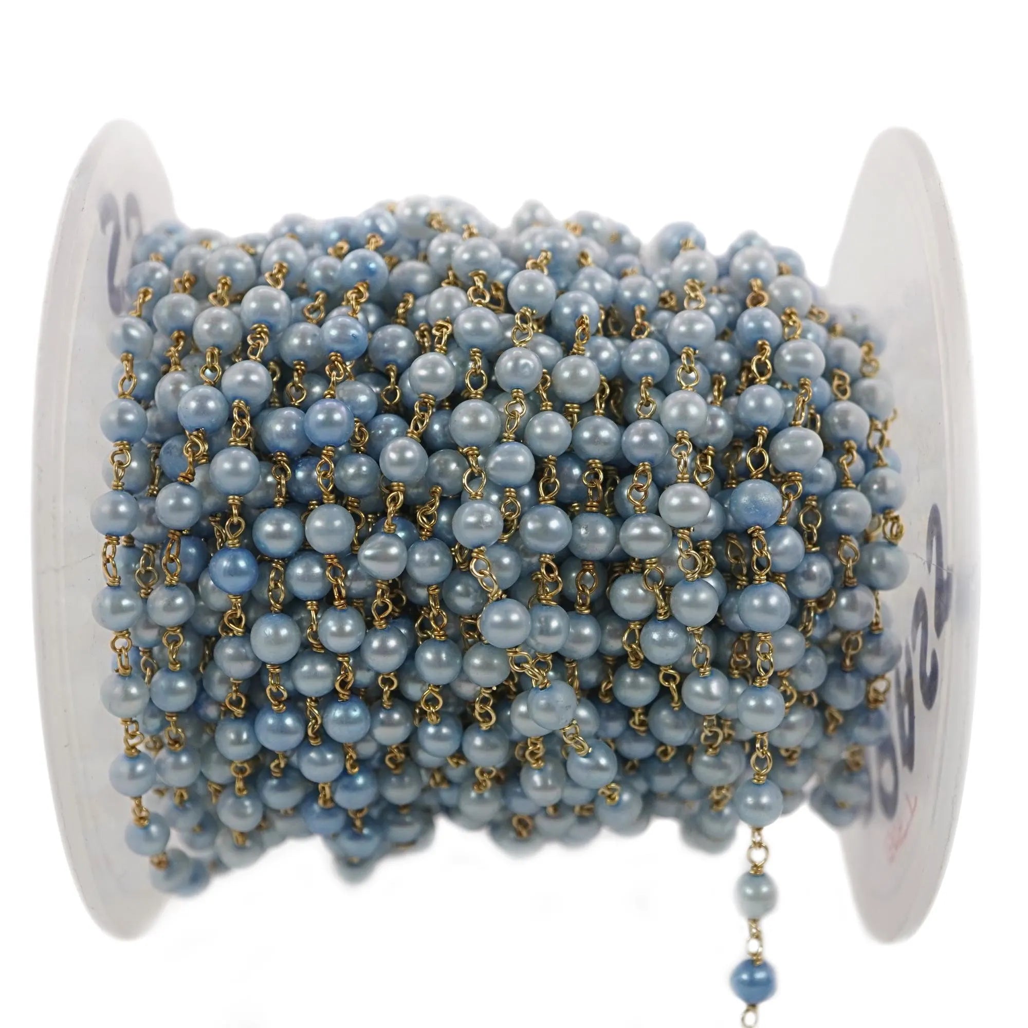 5mm blue pearls chain for jewelry