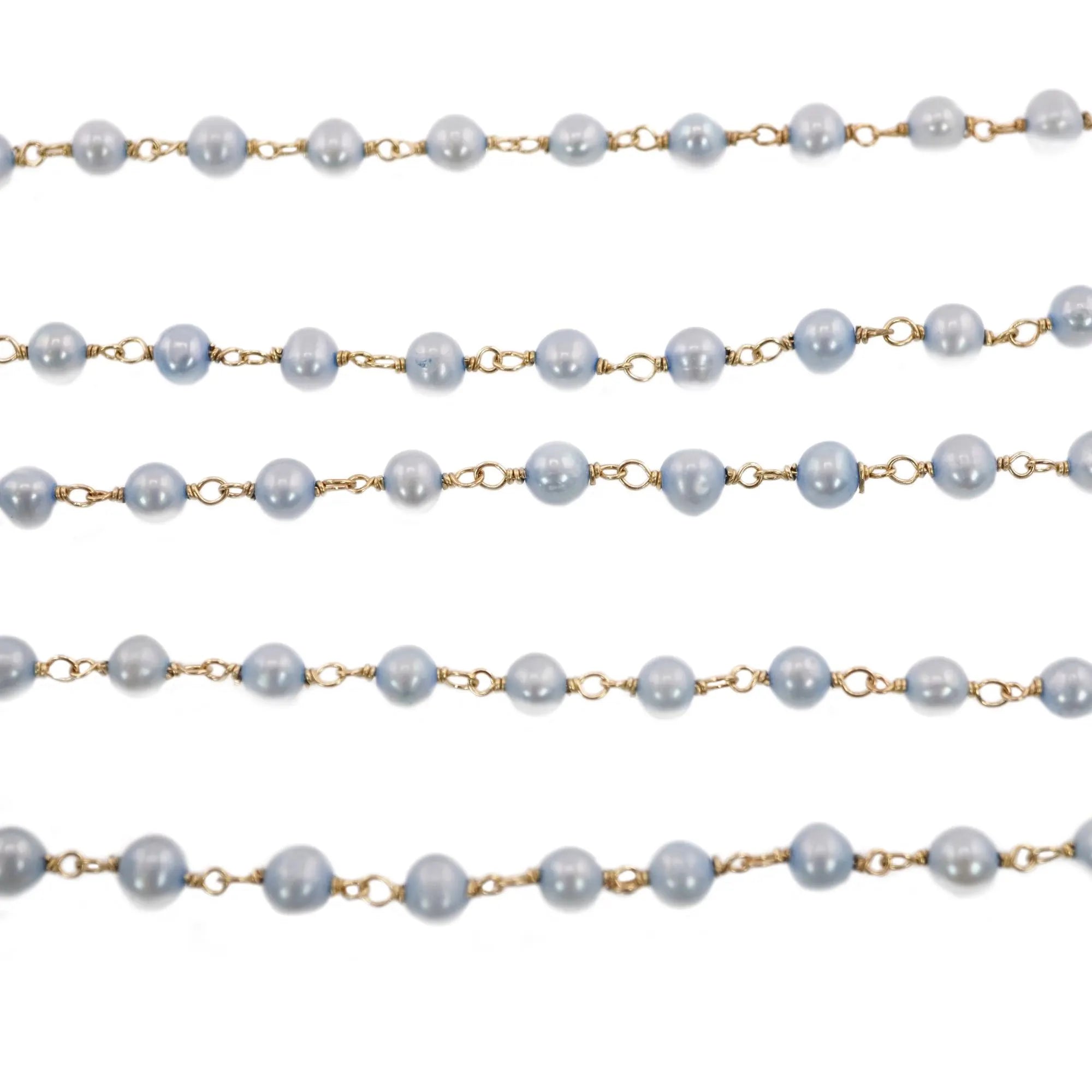 5mm chain with freshwater pearls