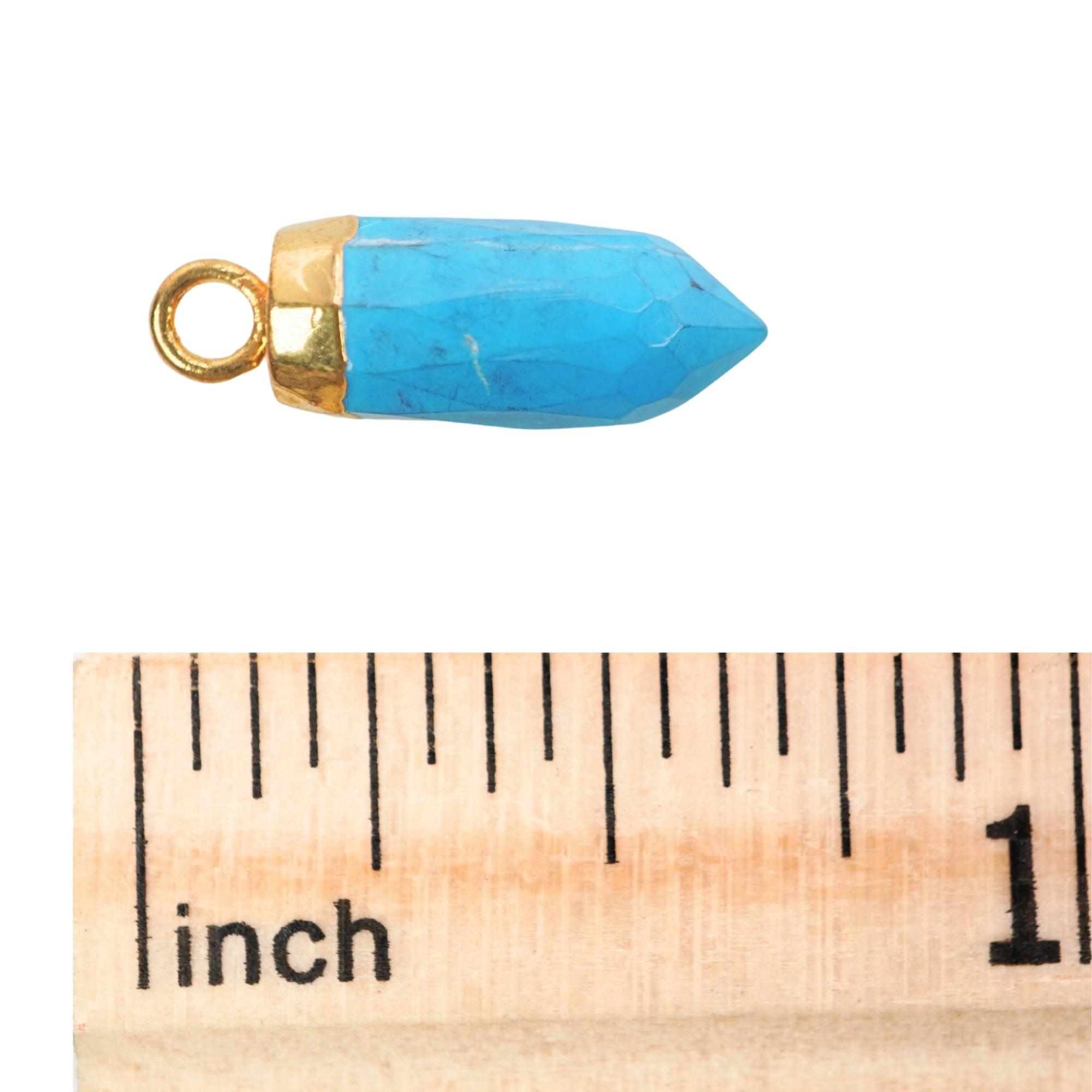 Howlite Bullet Shape Gold Electroplated Pendant