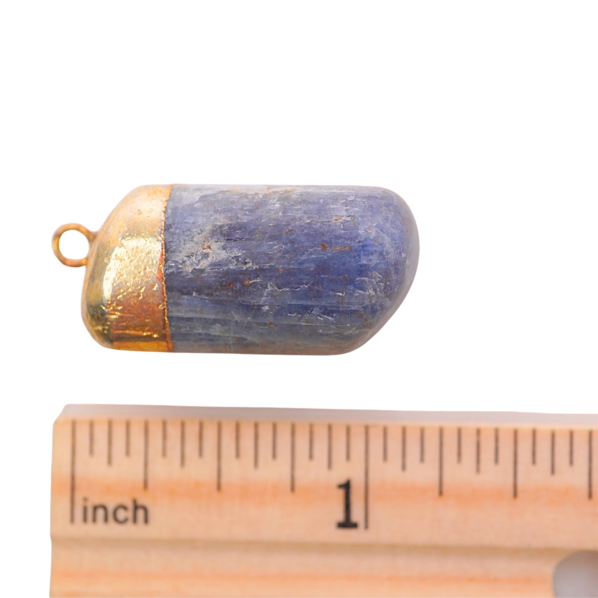 Kyanite Gemstone Gold Electroplated Pendant Charm