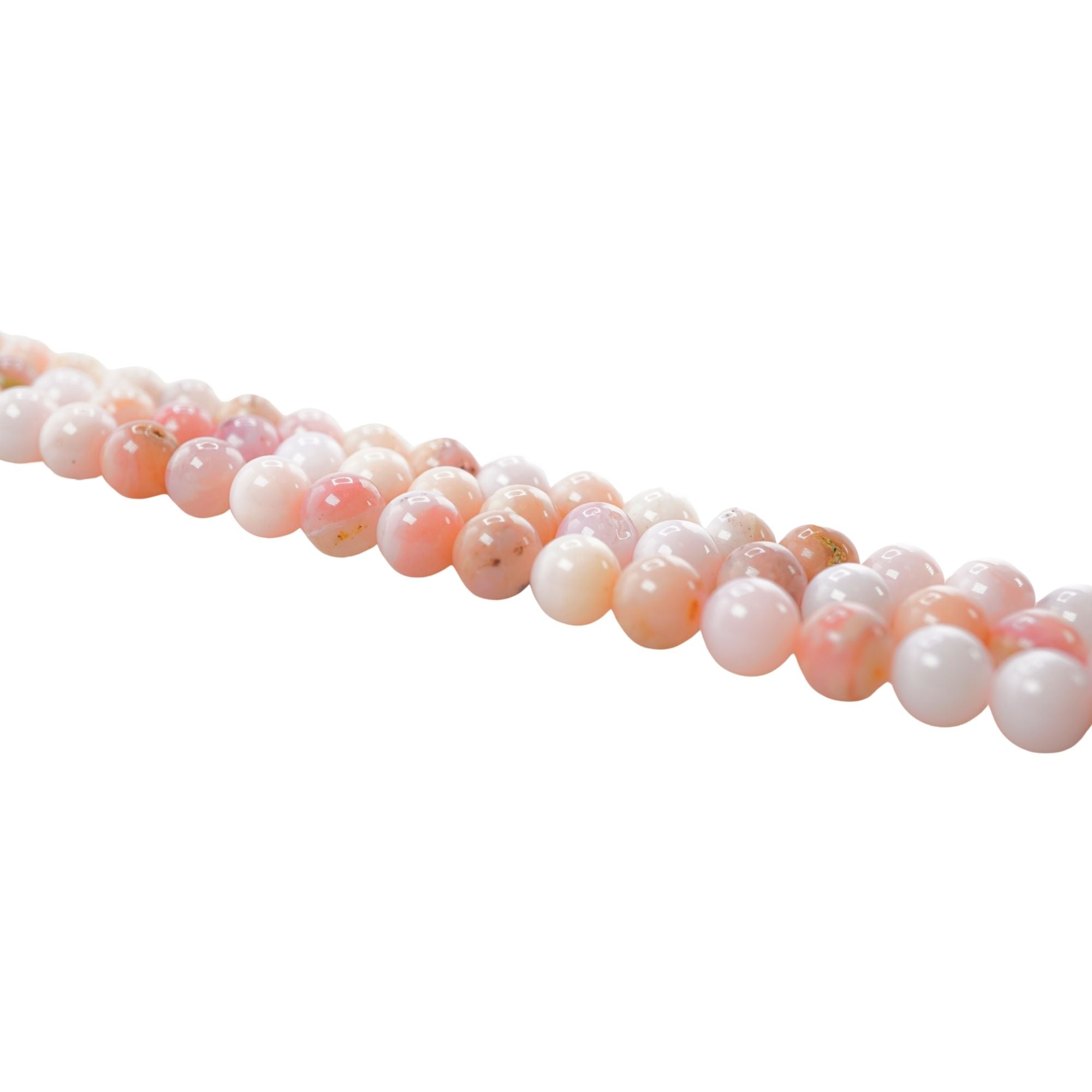 8 MM Peruvian Pink Opal Smooth Round Shape Beads Strand
