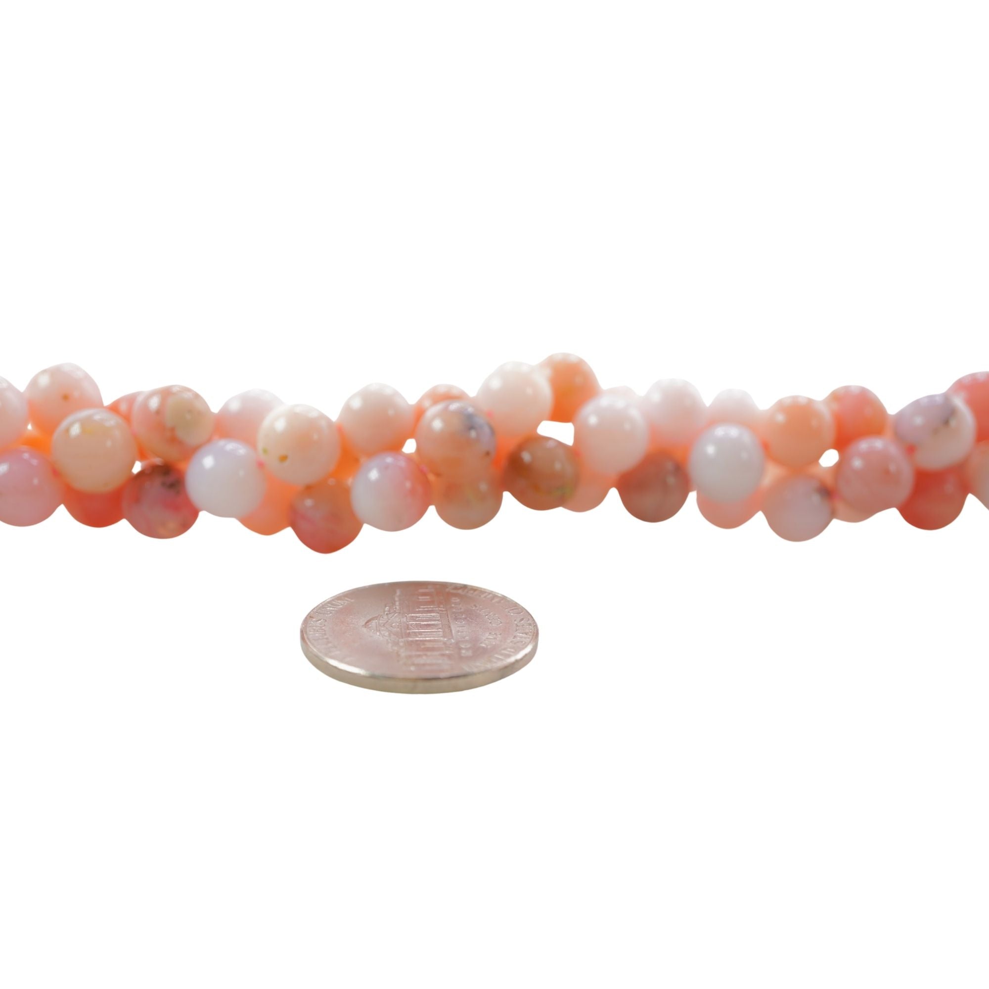 8 MM Peruvian Pink Opal Smooth Round Shape Beads Strand