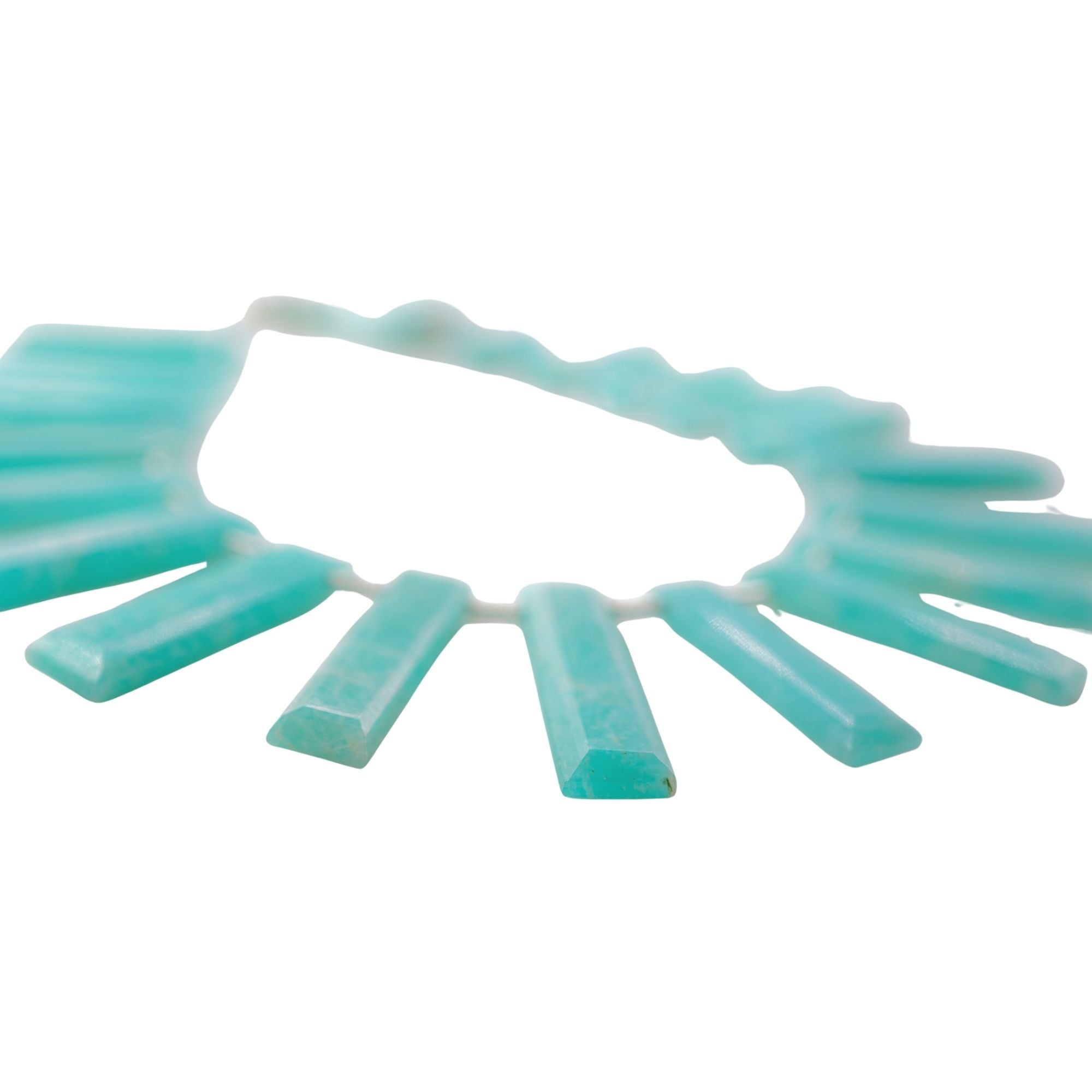 Amazonite 25 X 5 - 29 X 7 MM Faceted Rectangle Shape Gemstone 15 Inch Strand Beads