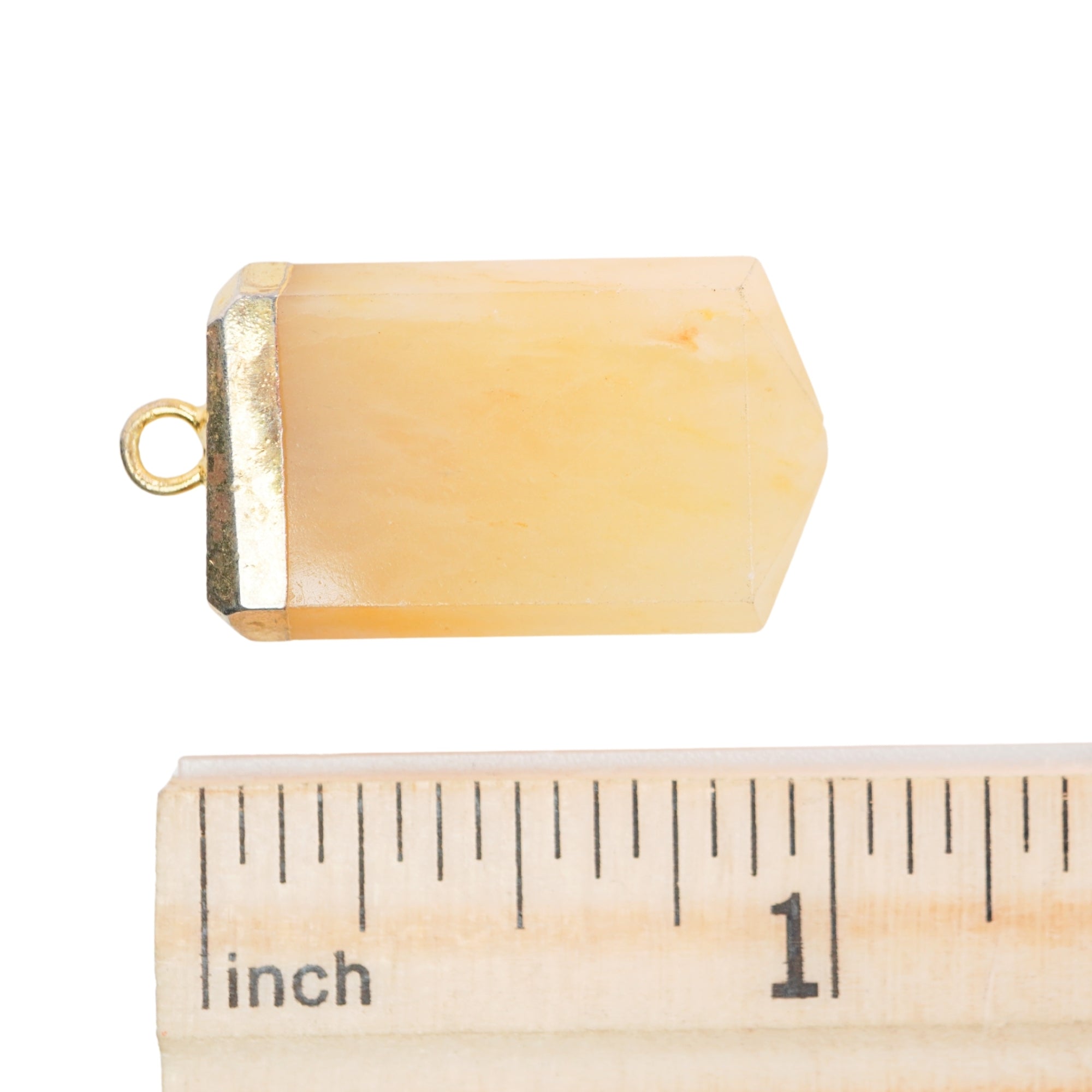 Aventurine Faceted Flat Point Pencil Gemstone Gold Electroplated Charm Pendant