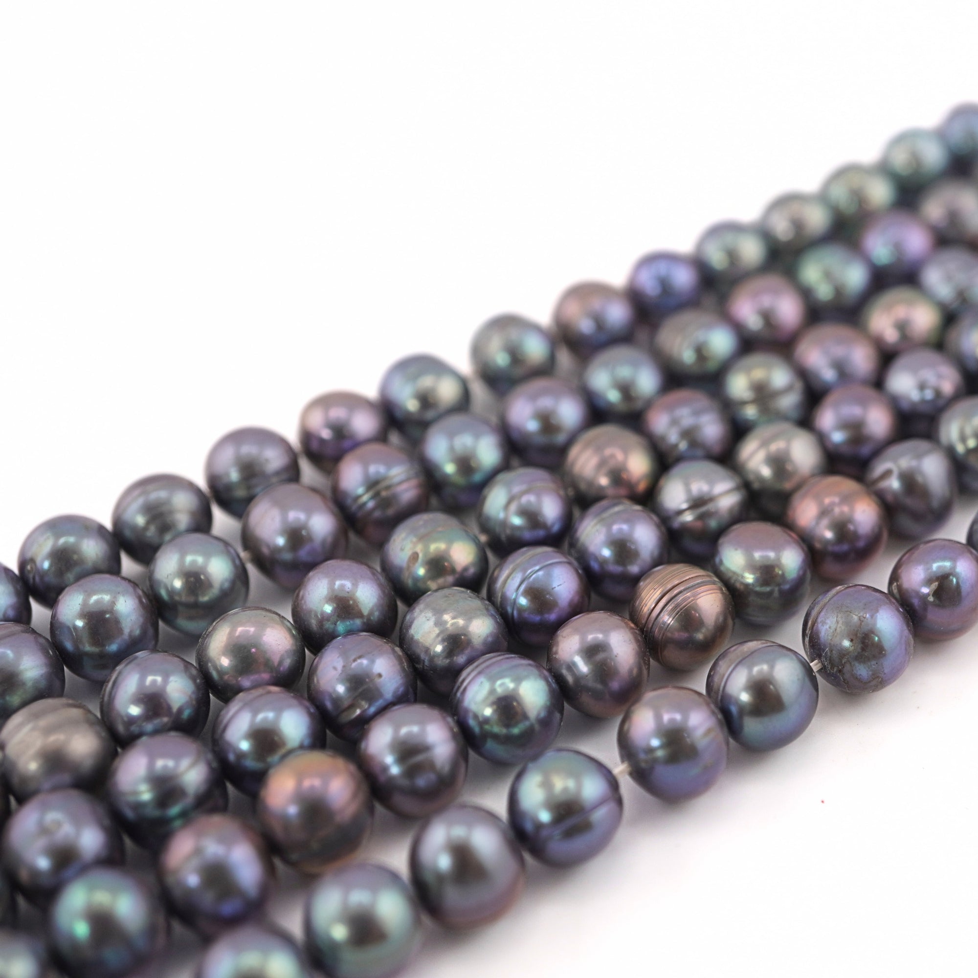 8MM Peacock Near Round Freshwater Pearls