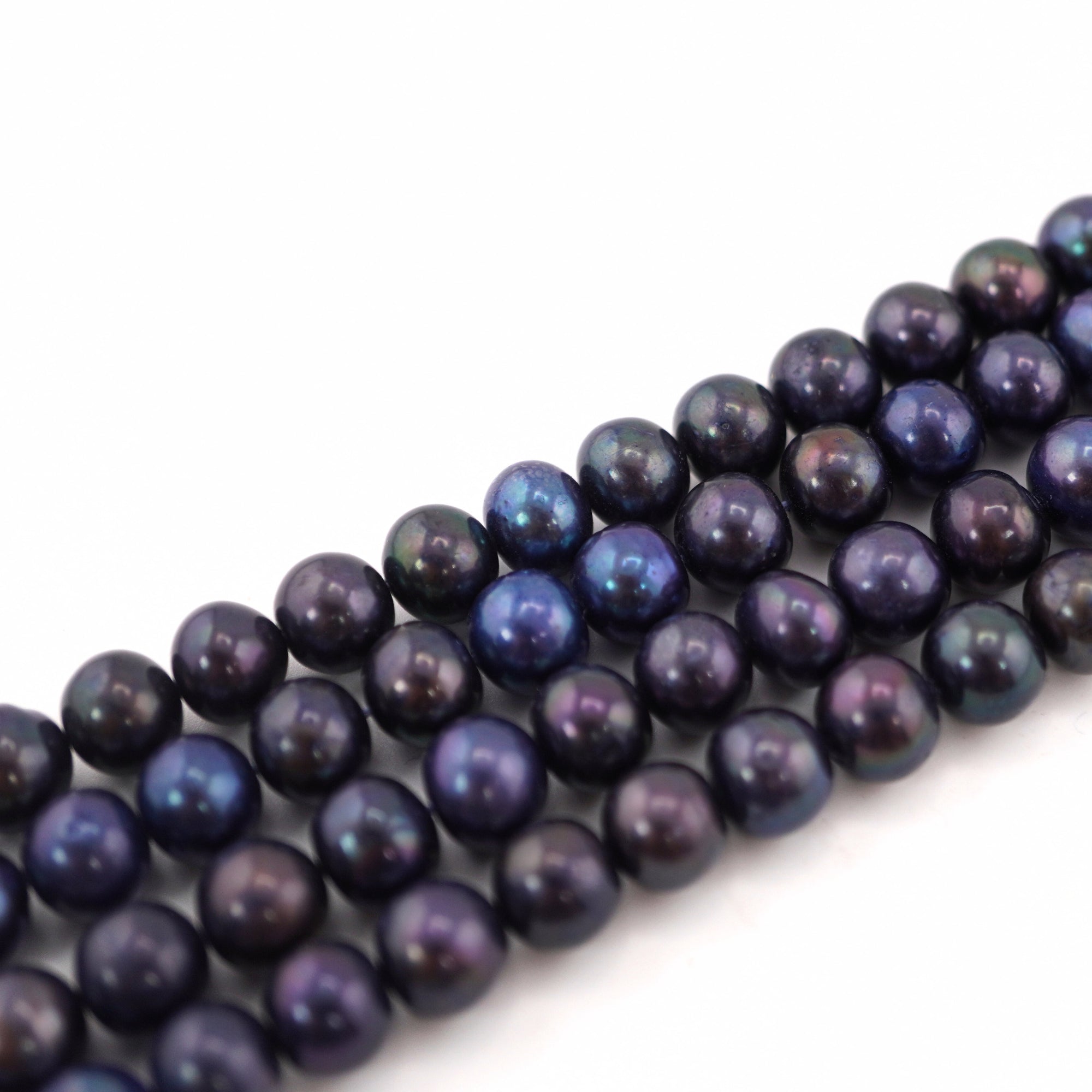8mm oval pearl strand