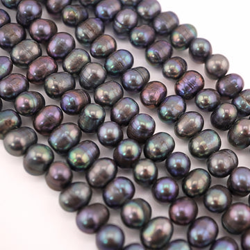8x6mm Peacock Potato Freshwater Pearls Beads