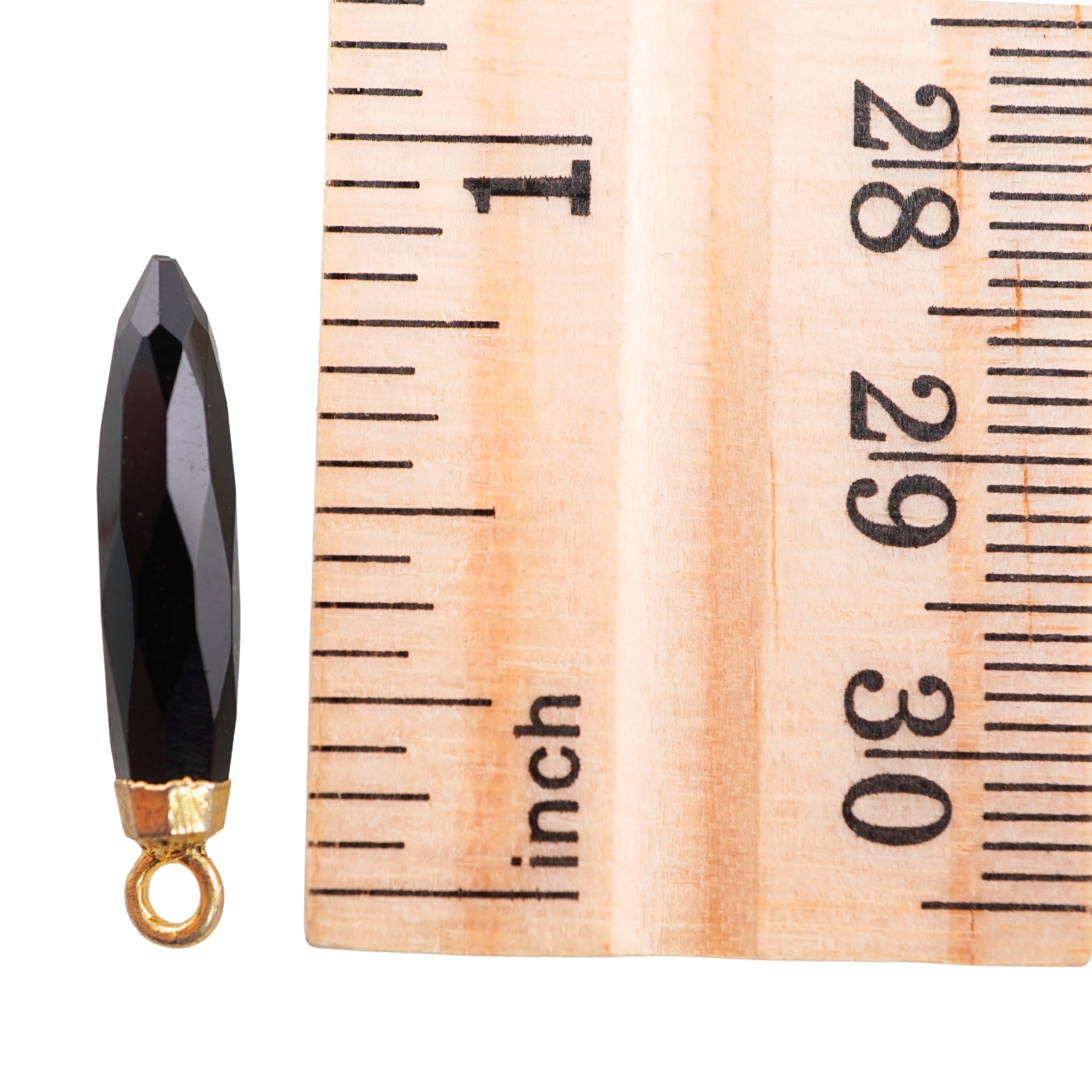 Black Onyx Bullet Shape Gemstone Gold Electroplated Charm Pendant