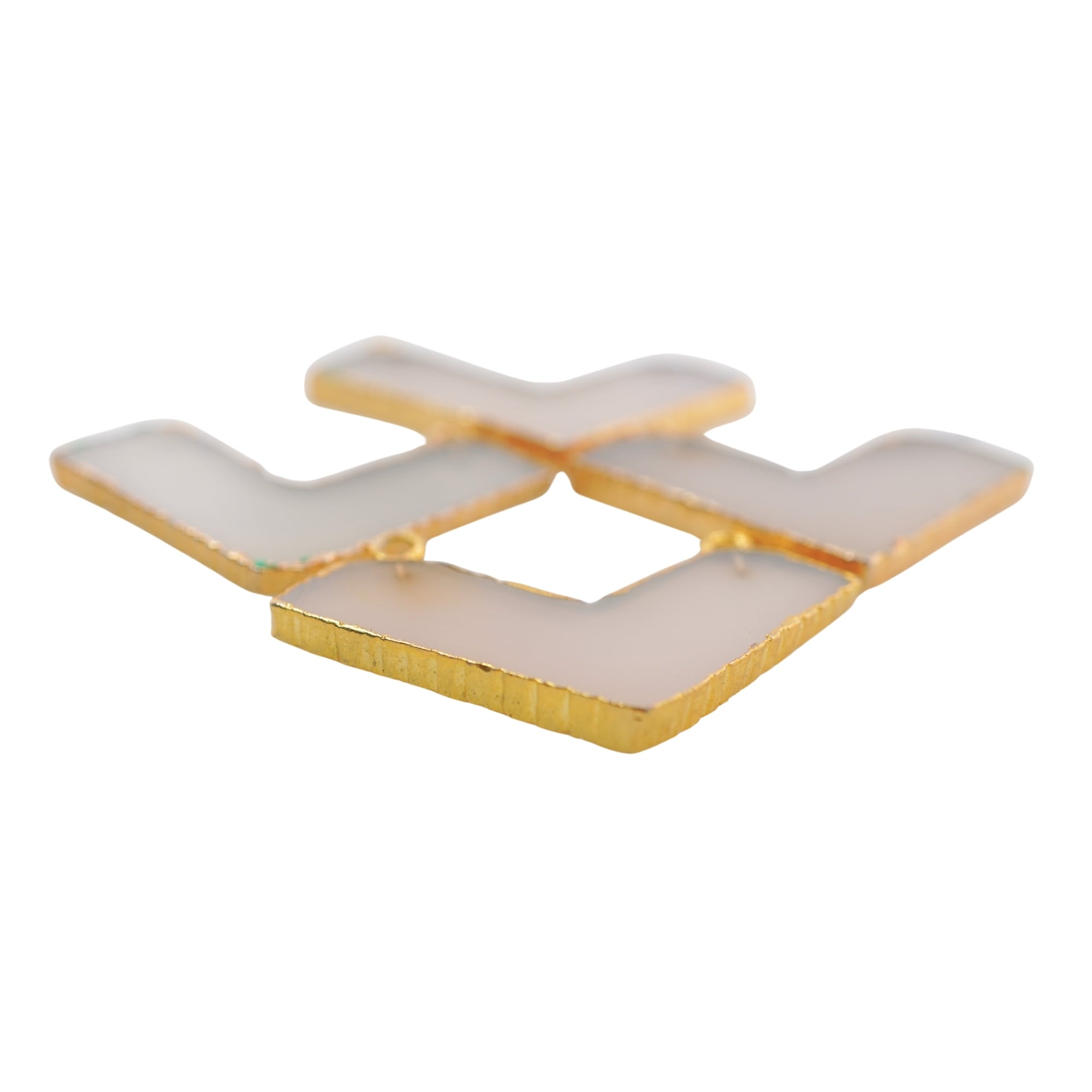 Chalcedony Chevron Gemstone Connector