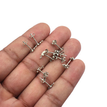 925 Sterling Silver Star Earring Posts with Loop