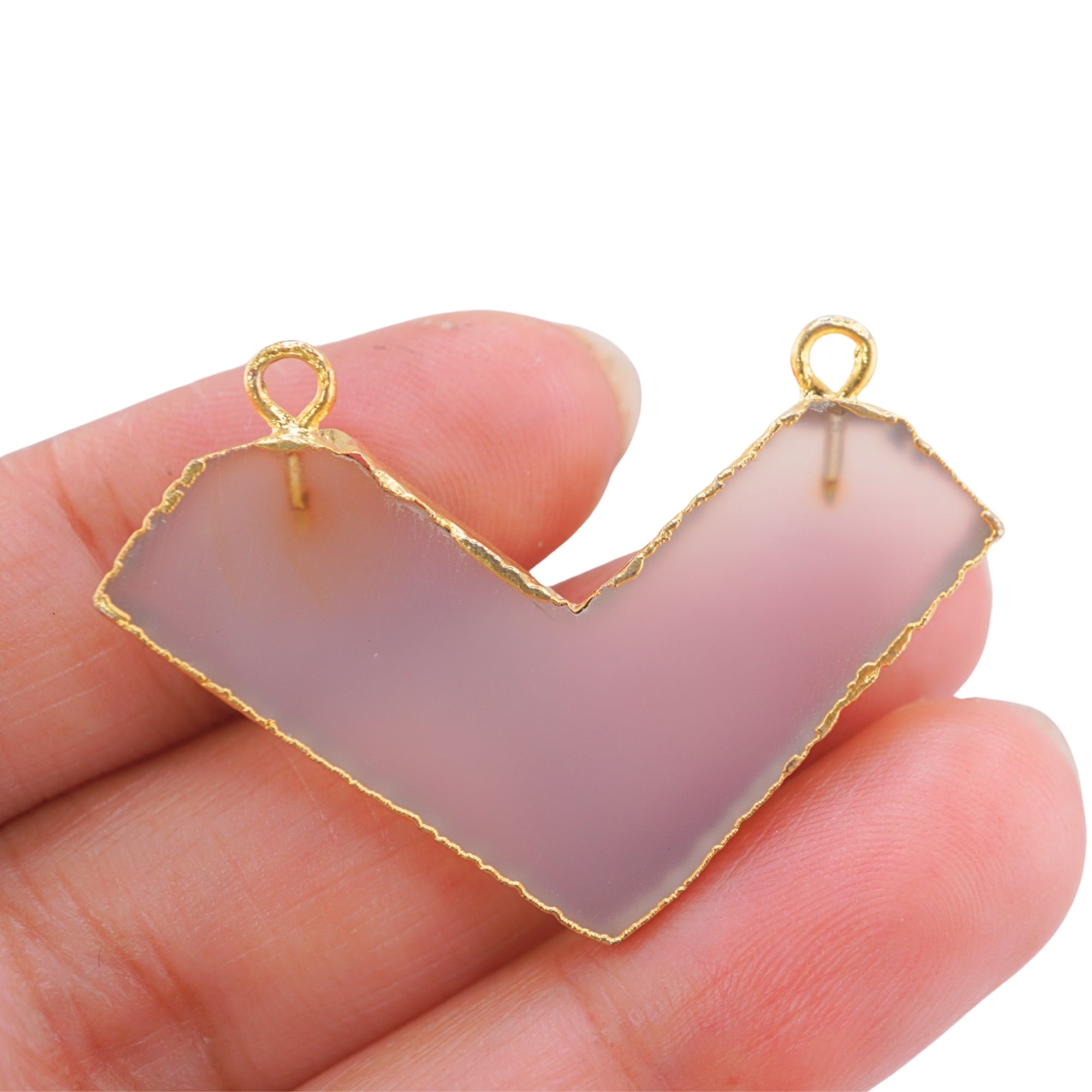 Chalcedony Chevron Gemstone Connector