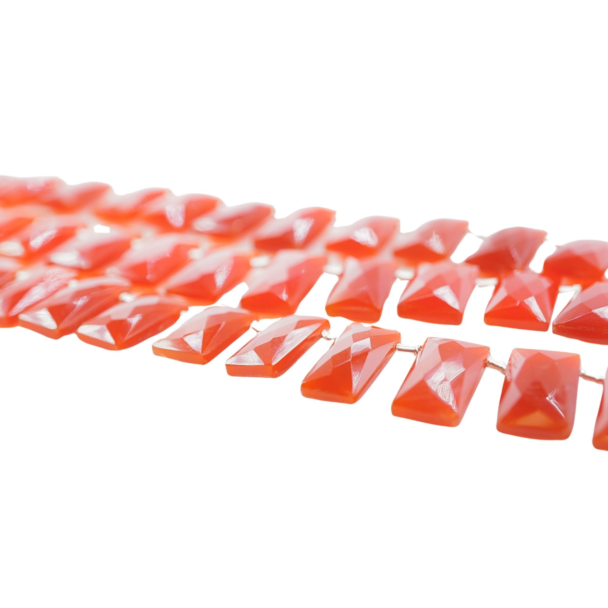 Red Onyx 13 X 5 - 14 X 6 MM Faceted Rectangle Shape Gemstone Strand Beads