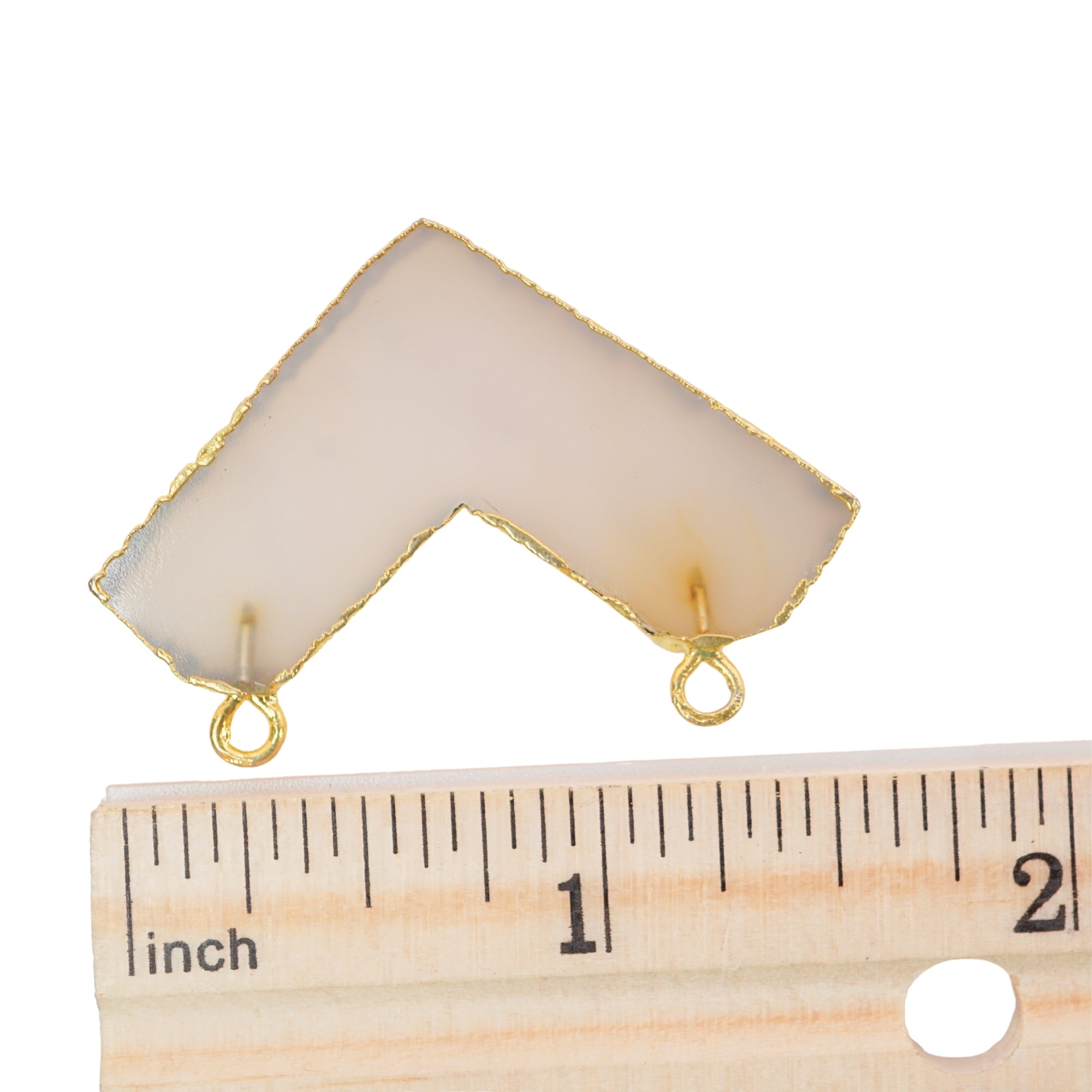 Chalcedony Chevron Gemstone Connector
