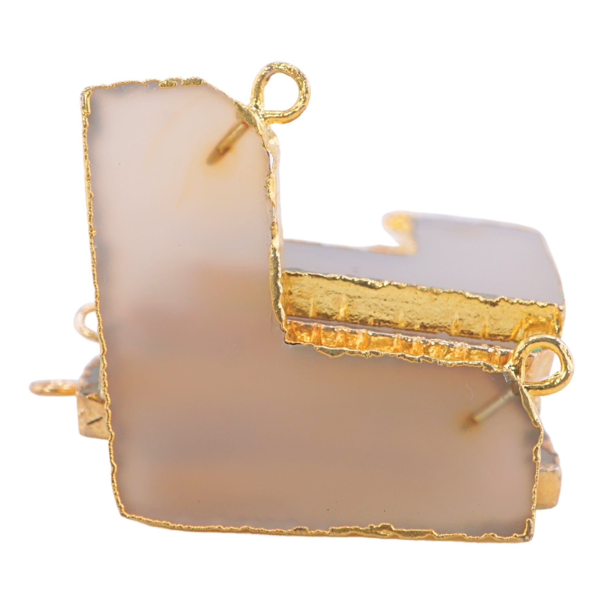 Chalcedony Chevron Gemstone Connector