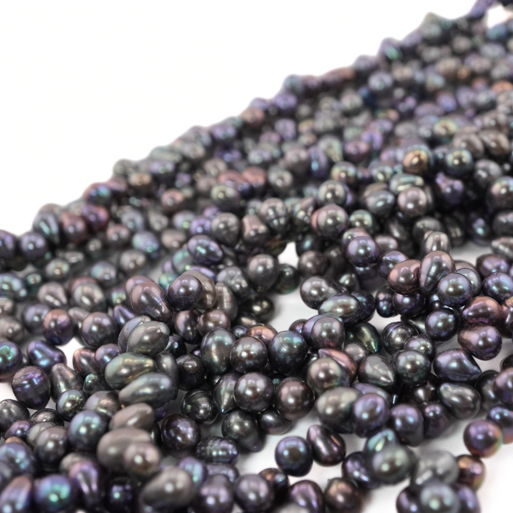 9x6 mm peacock pearls string